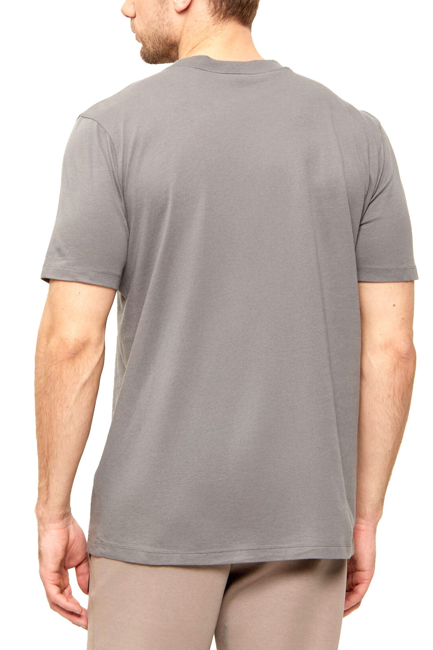 HUGO T-SHIRT DULIVIO LOGO ΓΚΡΙ