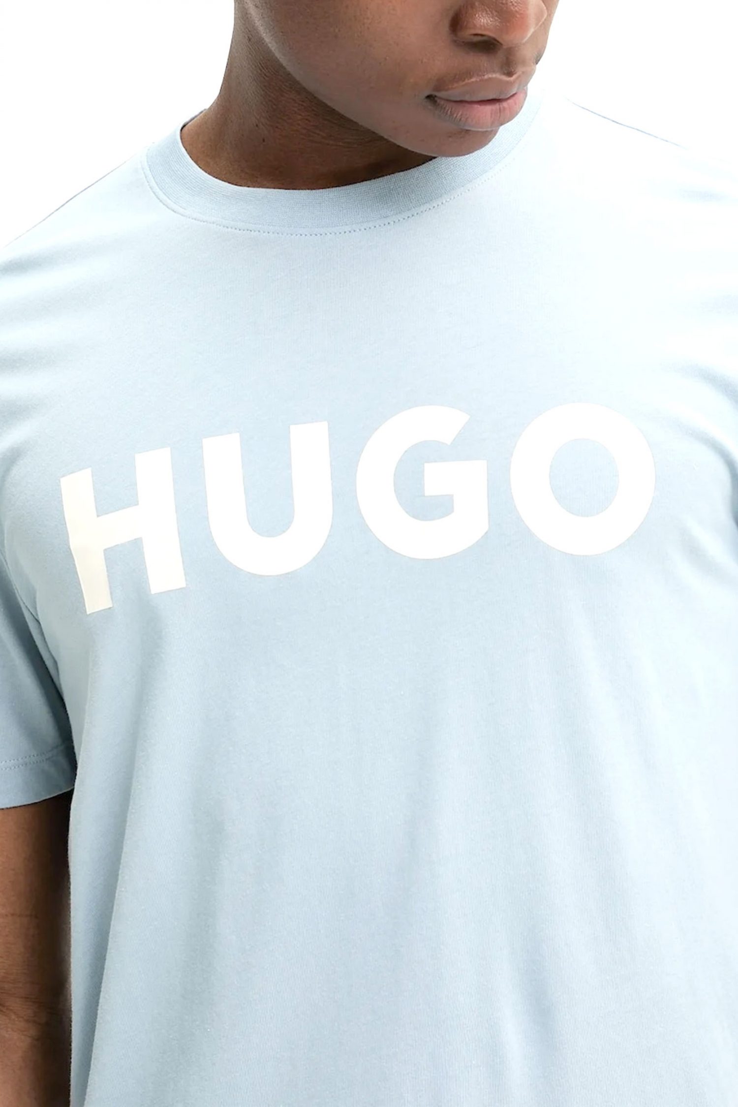 HUGO T-SHIRT DULIVIO LOGO ΣΙΕΛ