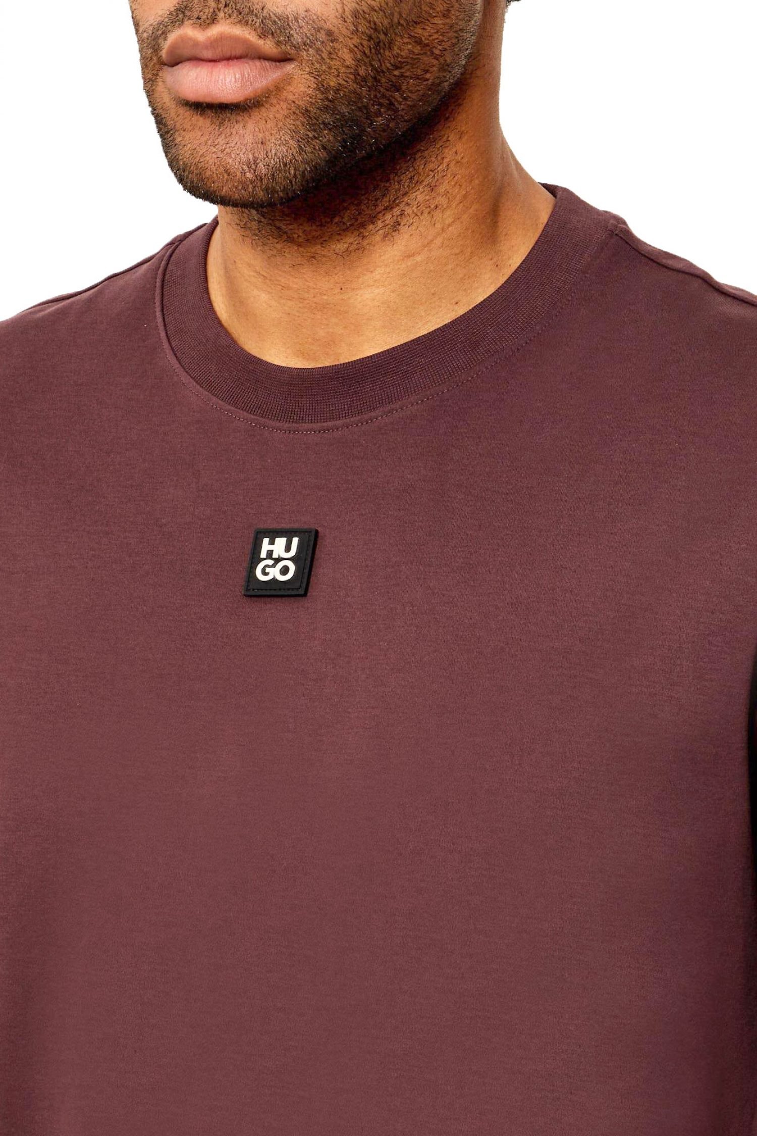 HUGO T-SHIRT DALILE LOGO ΜΕΤΑΛΛΙΚΟ ΜΩΒ