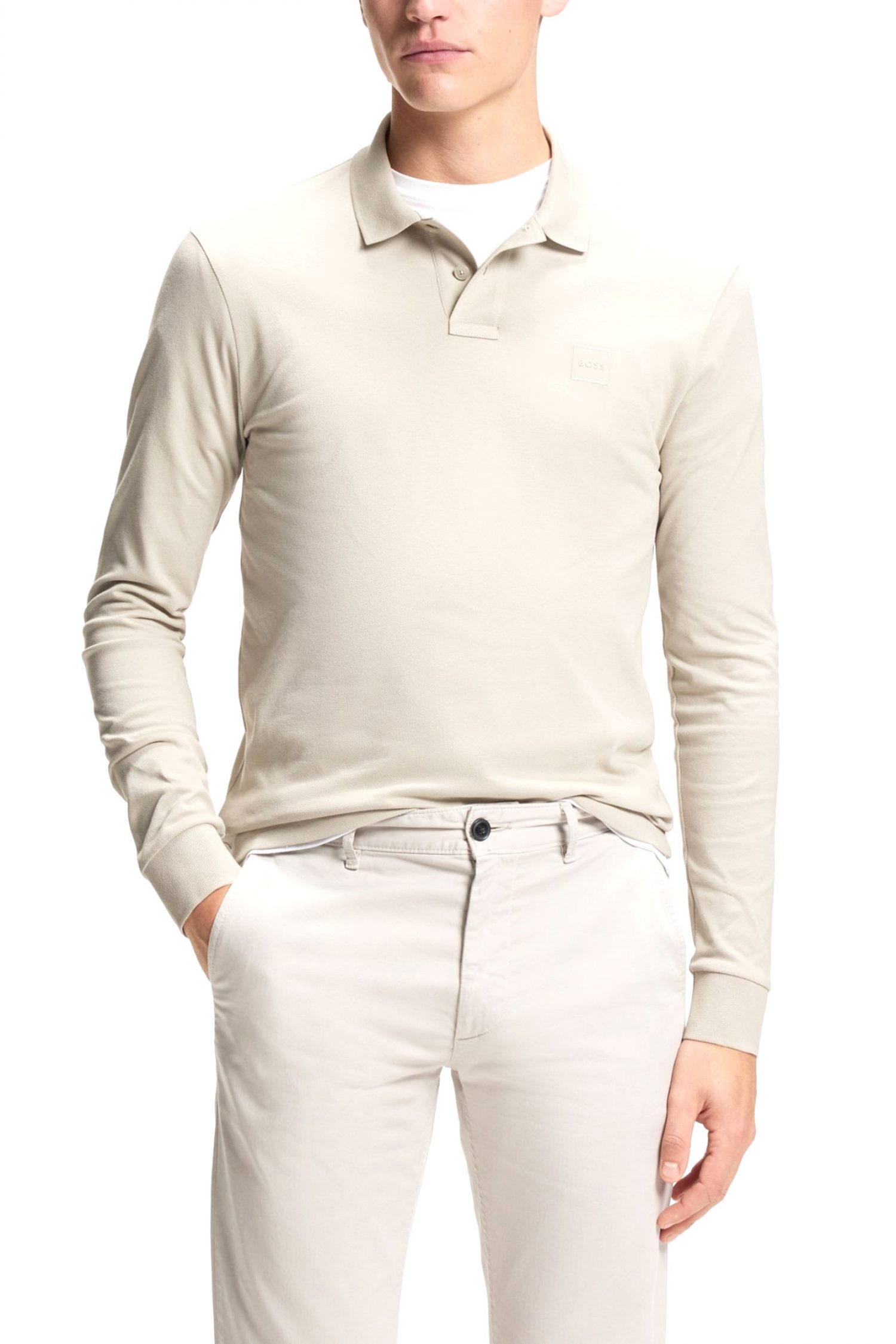 BOSS CASUAL POLO PASSERBY ΜΠΕΖ-ΓΚΡΙ