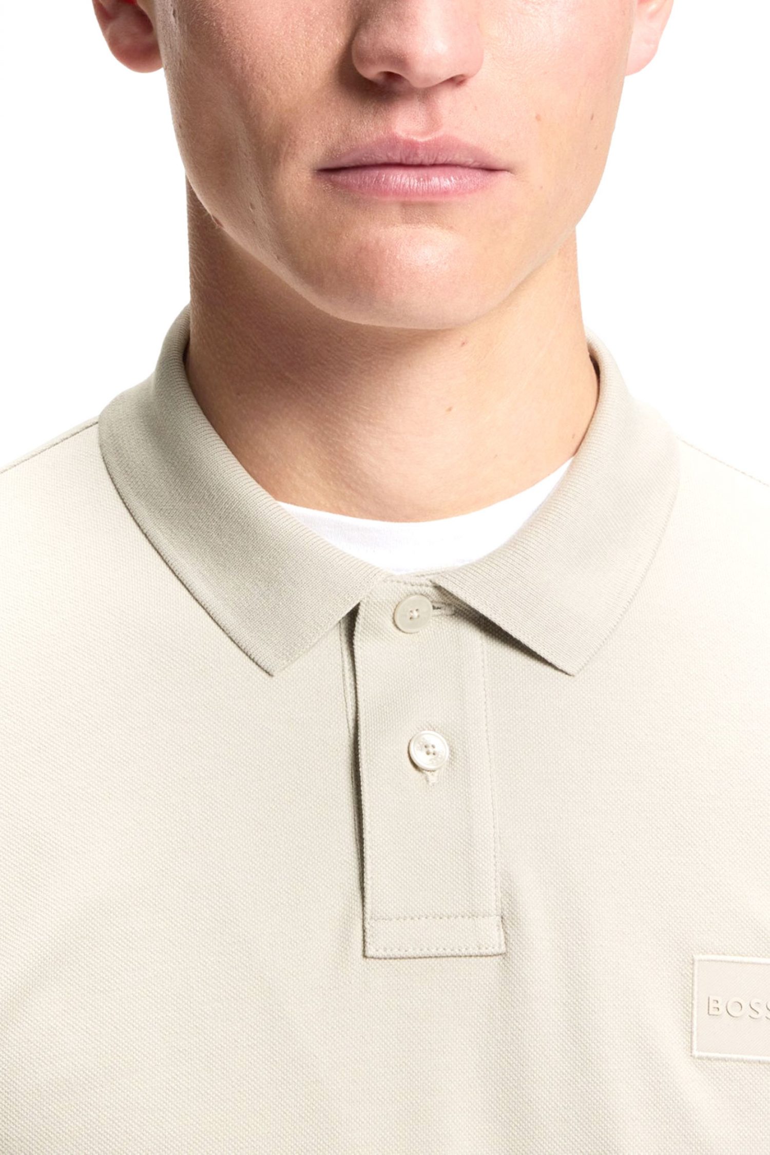 BOSS CASUAL POLO PASSERBY ΜΠΕΖ-ΓΚΡΙ