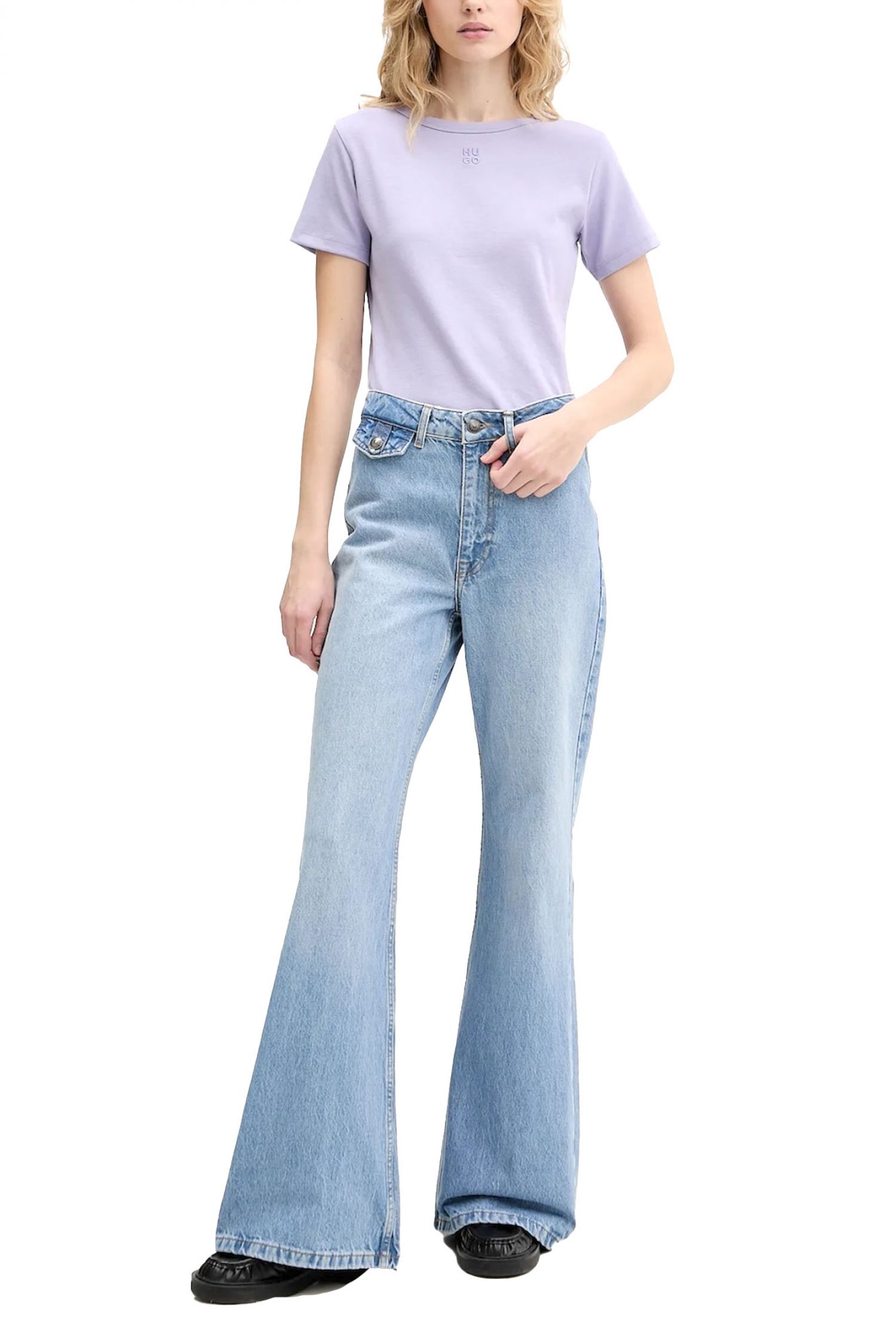 HUGO T-SHIRT DELORIS LOGO ΜΩΒ