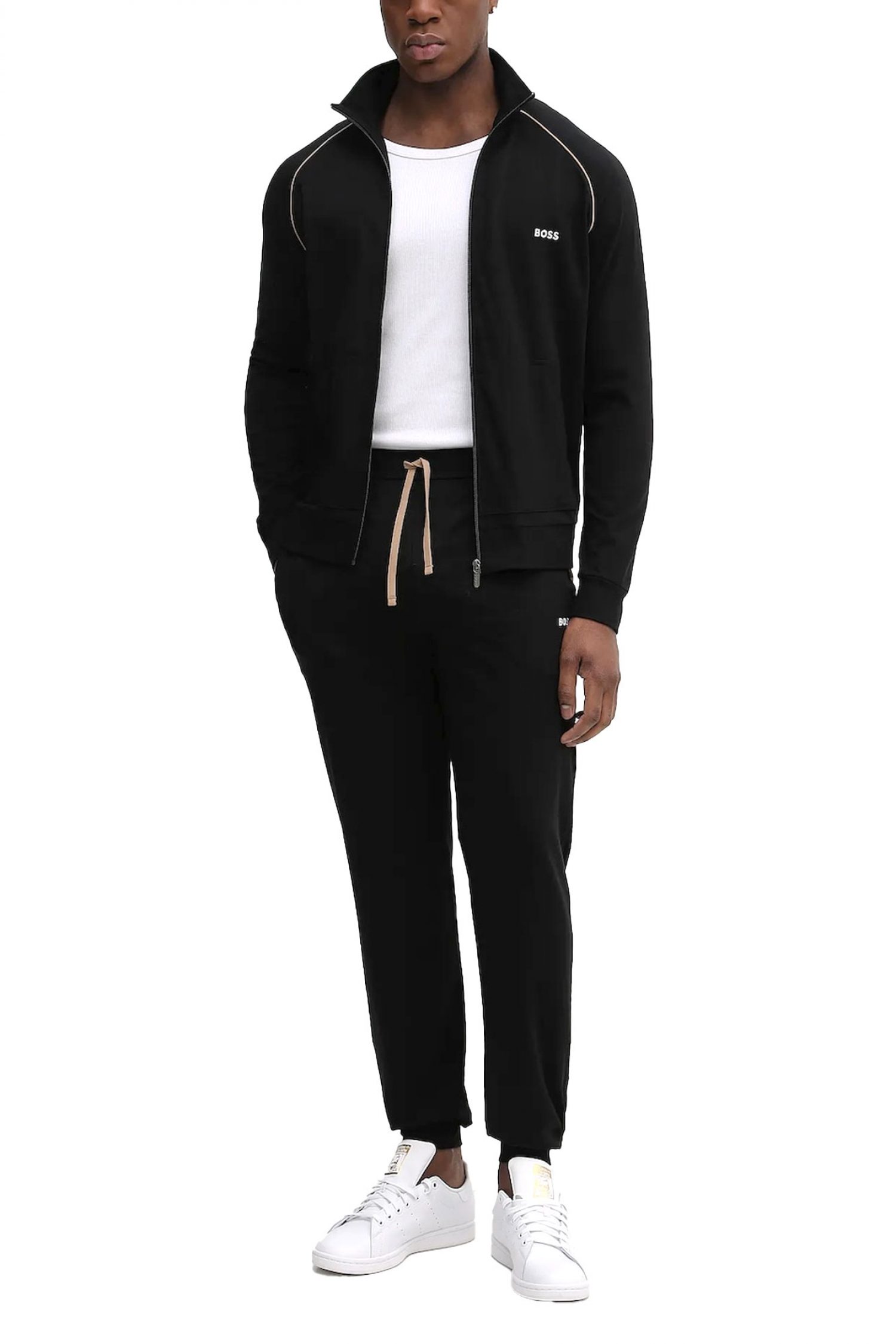 BOSS HOMEWEAR ΦΟΥΤΕΡ ZIPHOOD MIXMATCH JACKET Z ΜΑΥΡΟ φωτογραφία