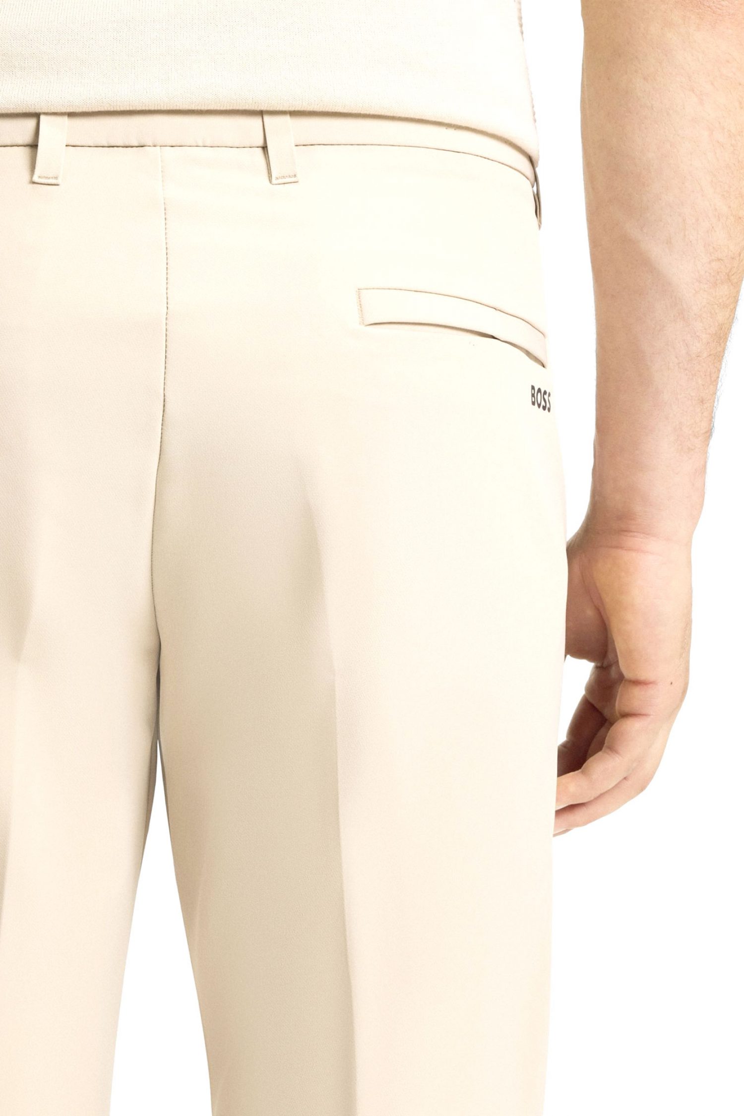 BOSS ATHLEISURE ΠΑΝΤΕΛΟΝΙ CHINO SLIM FIT T_COMMUTER-SLIM ΜΠΕΖ