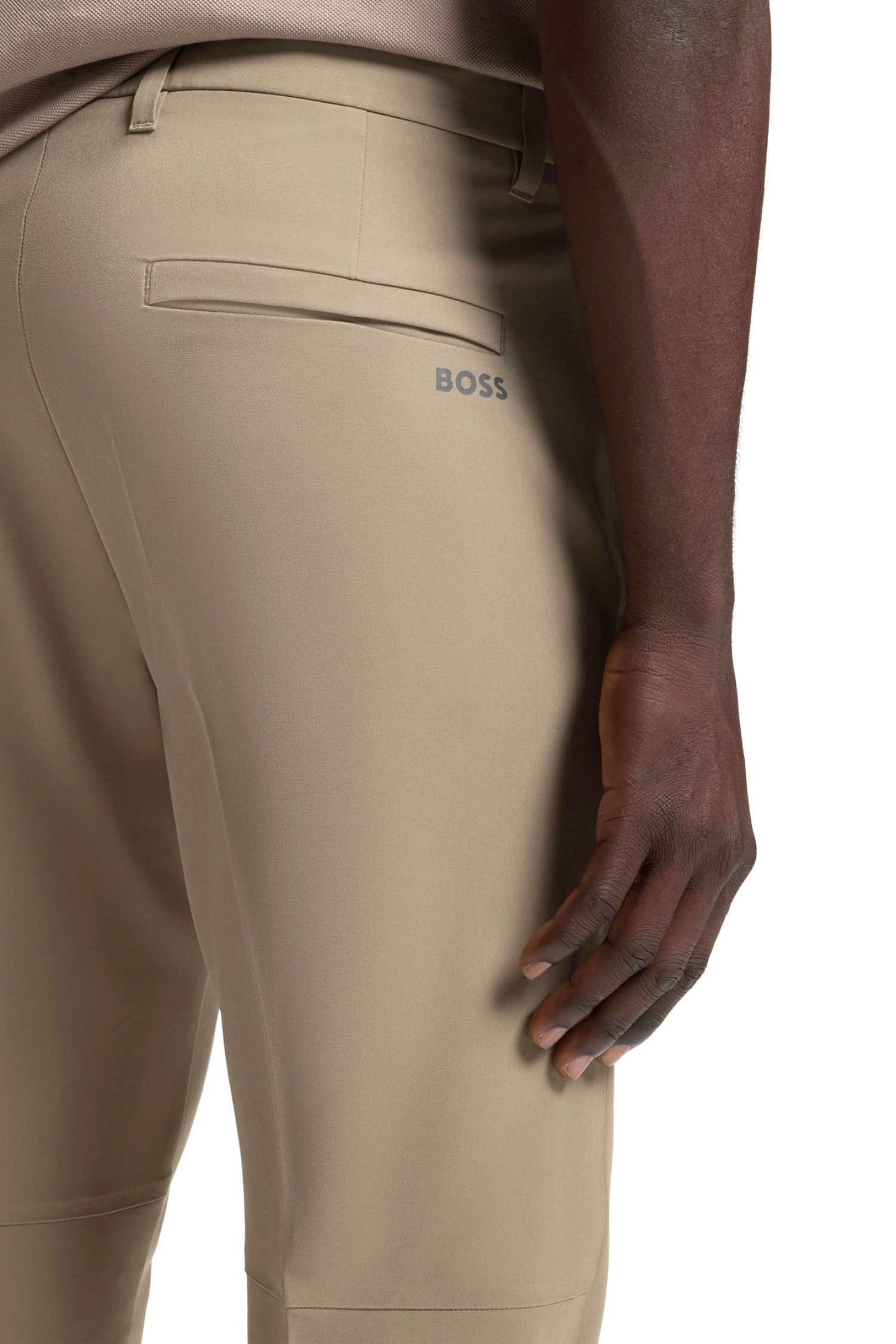 BOSS ATHLEISURE ΠΑΝΤΕΛΟΝΙ CHINO SLIM FIT T_COMMUTER-SLIM ΜΠΕΖ φωτογραφία