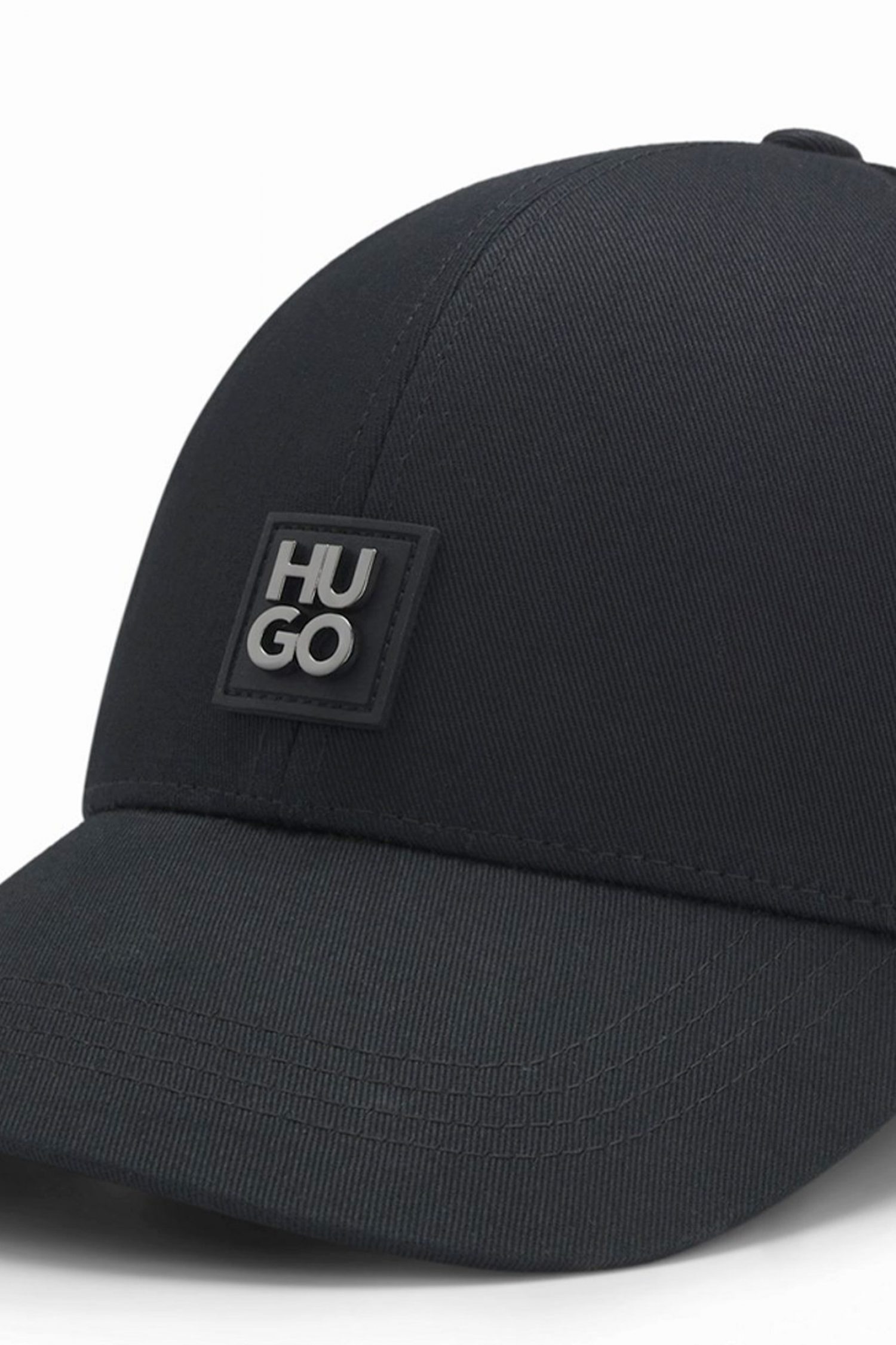 HUGO ΚΑΠΕΛΟ JAKE-ME LOGO ΜΕΤΑΛΛΙΚΟ ΜΑΥΡΟ φωτογραφία