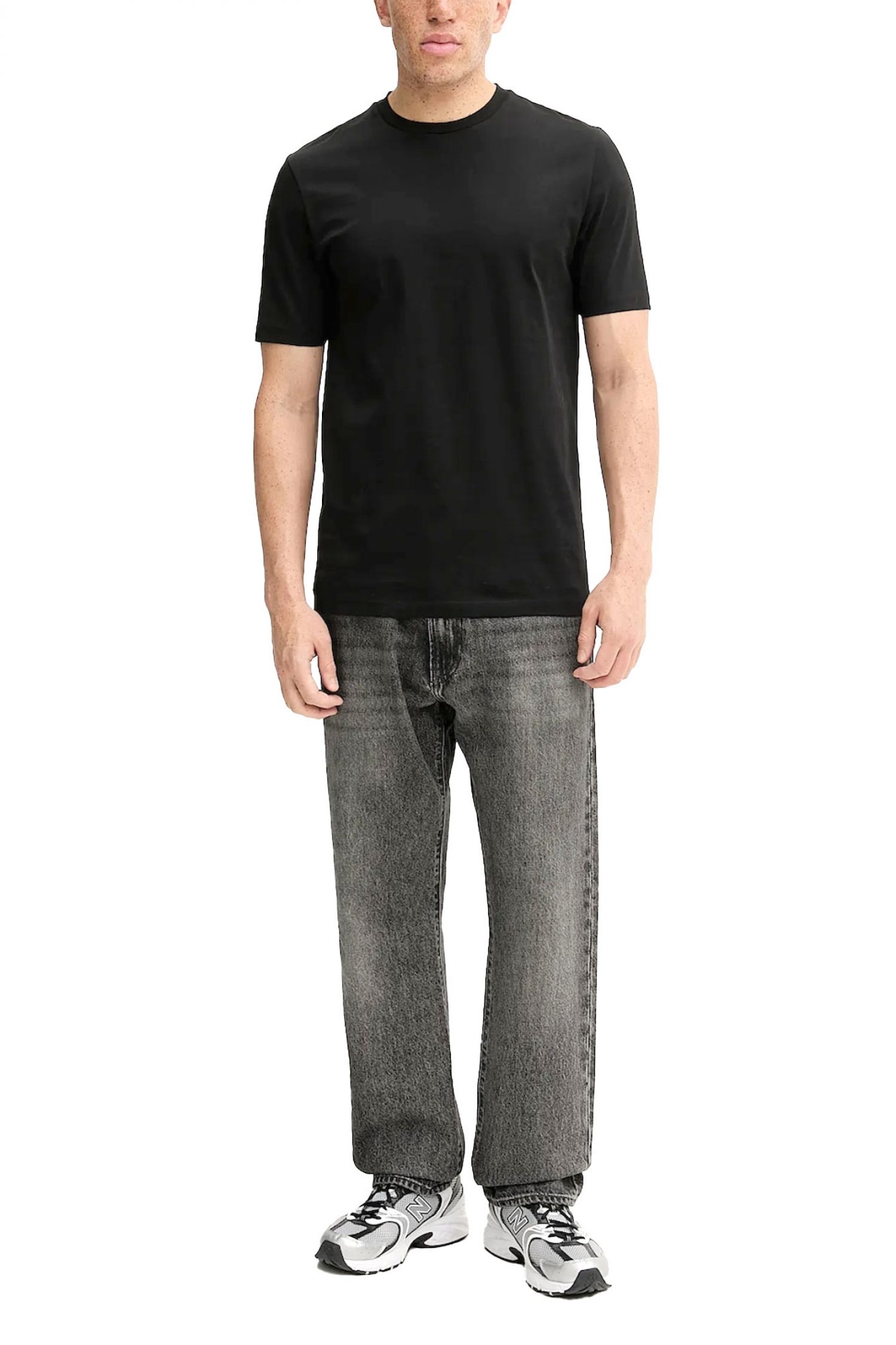 HUGO T-SHIRT DIMERSTEE LOGO ΜΑΥΡΟ