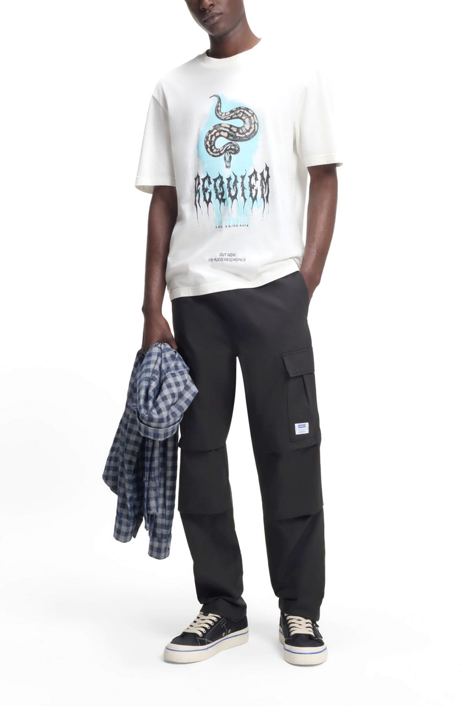 HUGO BLUE ΠΑΝΤΕΛΟΝΙ CARGO GADIC242 ΜΑΥΡΟ φωτογραφία