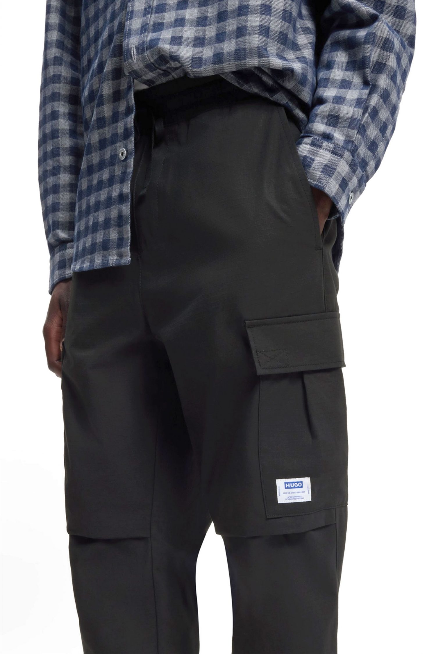 HUGO BLUE ΠΑΝΤΕΛΟΝΙ CARGO GADIC242 ΜΑΥΡΟ φωτογραφία
