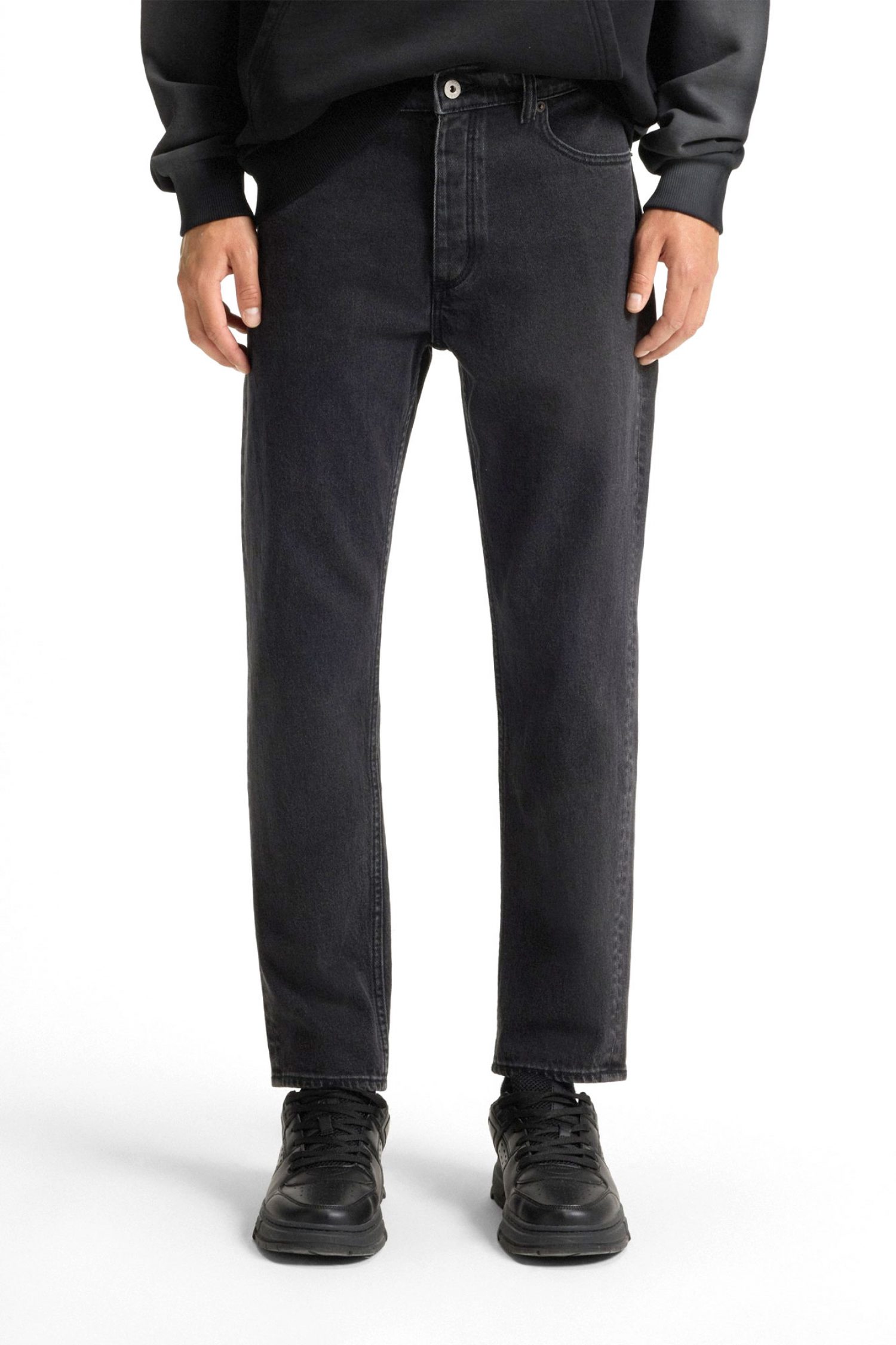 HUGO BLUE ΠΑΝΤΕΛΟΝΙ JEANS BRODY TAPERED FIT ΜΑΥΡΟ