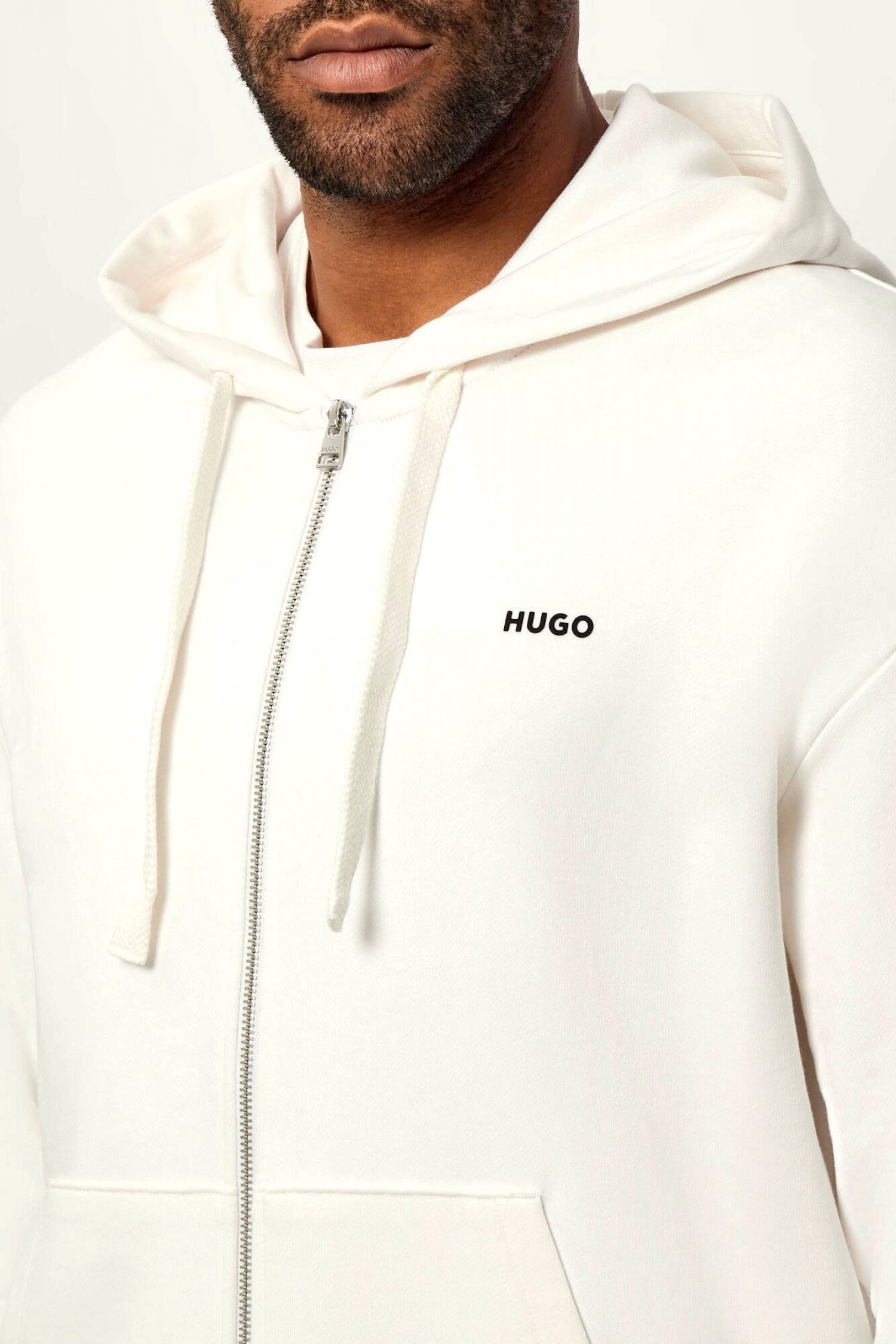 HUGO ΦΟΥΤΕΡ ZIPHOOD DAPOZIP LOGO ΕΚΡΟΥ