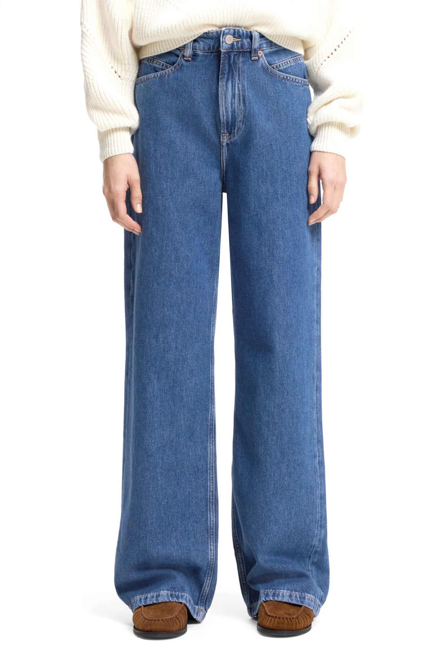 BOSS CASUAL ΠΑΝΤΕΛΟΝΙ JEANS C_MARLENE HR 10.0 REGULAR/WIDE HIGH RISE ΜΠΛΕ φωτογραφία