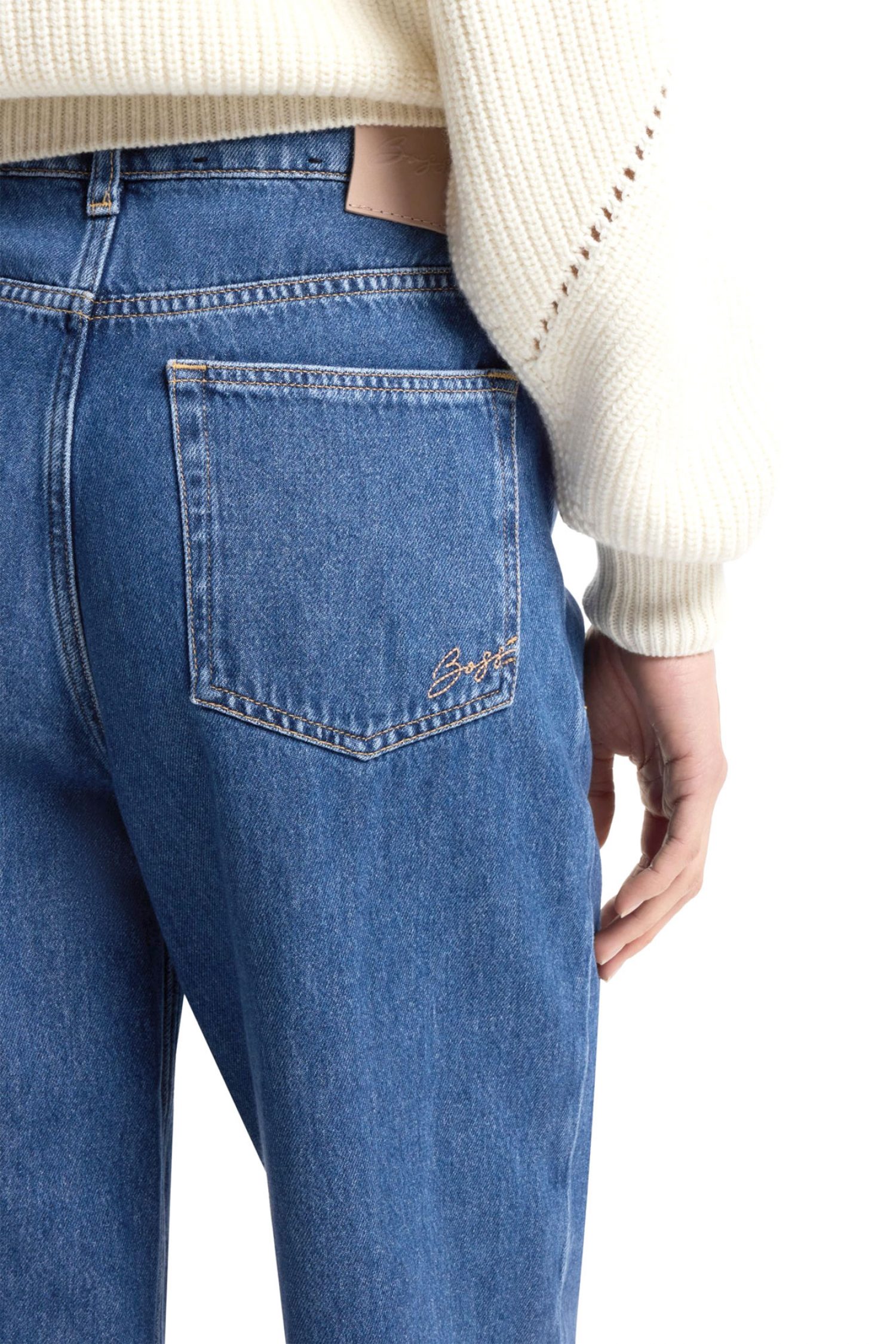 BOSS CASUAL ΠΑΝΤΕΛΟΝΙ JEANS C_MARLENE HR 10.0 REGULAR/WIDE HIGH RISE ΜΠΛΕ φωτογραφία