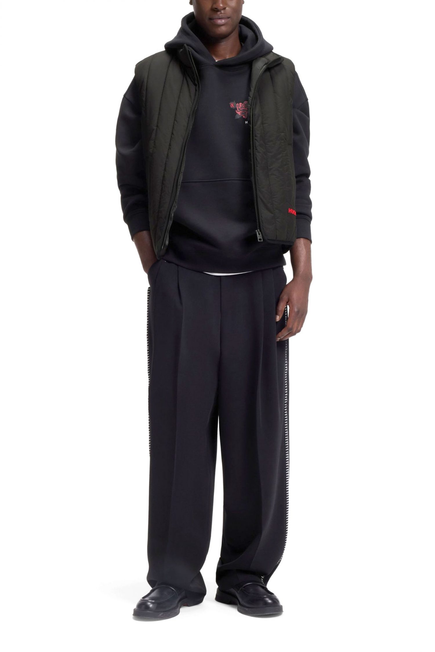 HUGO ΑΜΑΝΙΚΟ BRENO2611 LOGO ΜΑΥΡΟ