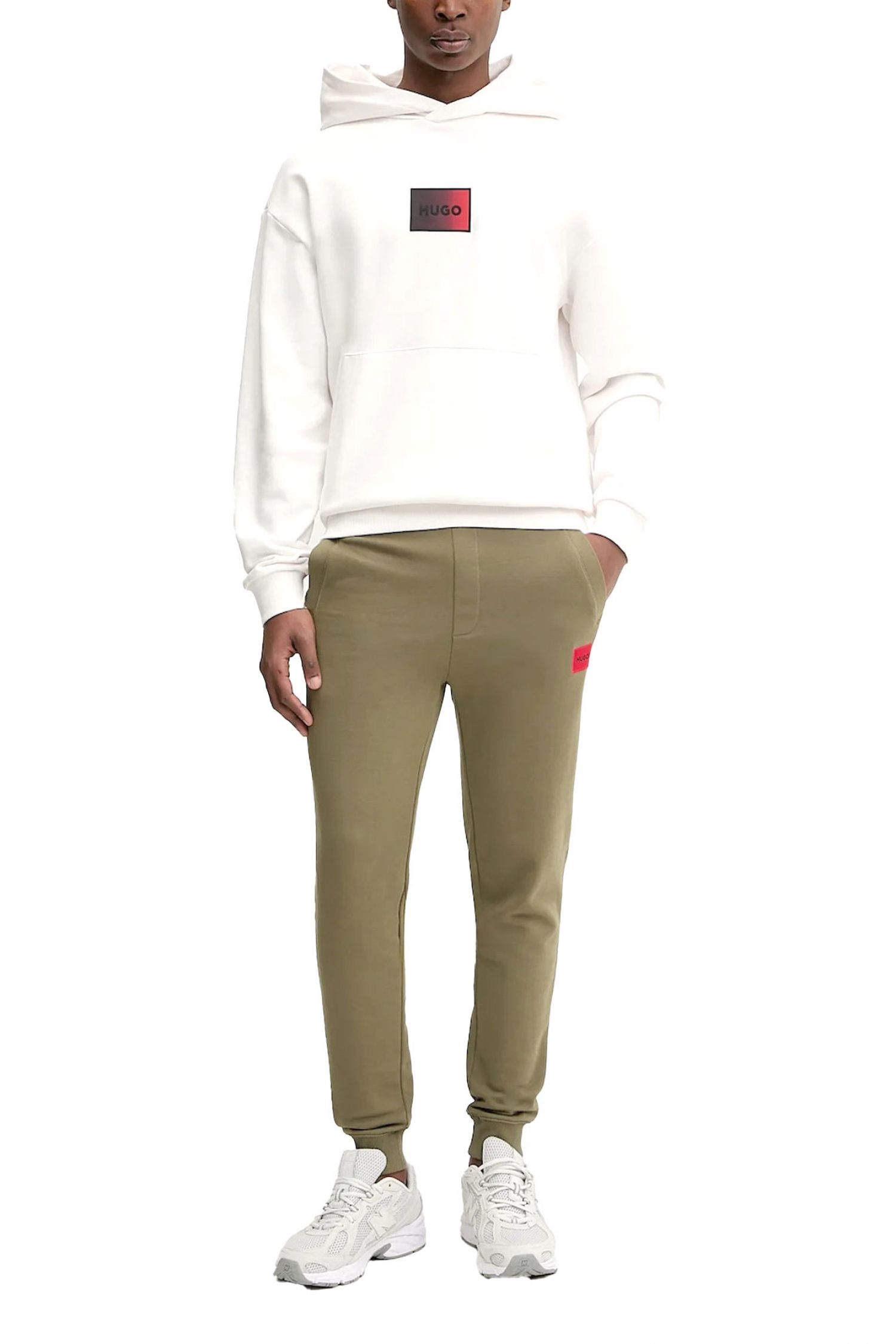 HUGO ΦΟΥΤΕΡ HOODIE DANOHOOD LOGO ΛΕΥΚΟ