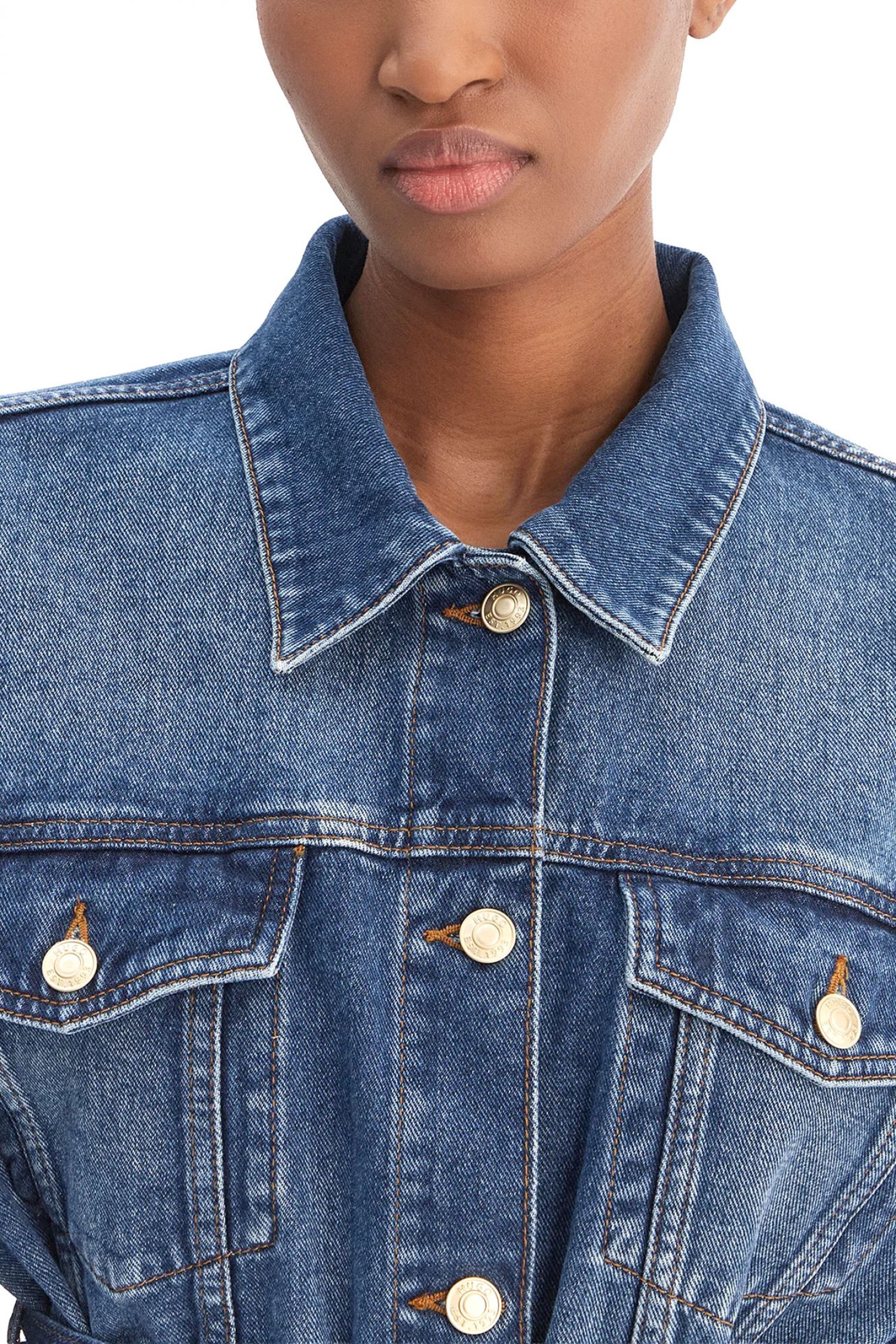 HUGO ΜΠΟΥΦΑΝ DENIM GIZIE ΑΠΟΣΠΩΜΕΝΗ ΖΩΝΗ ΜΠΛΕ φωτογραφία