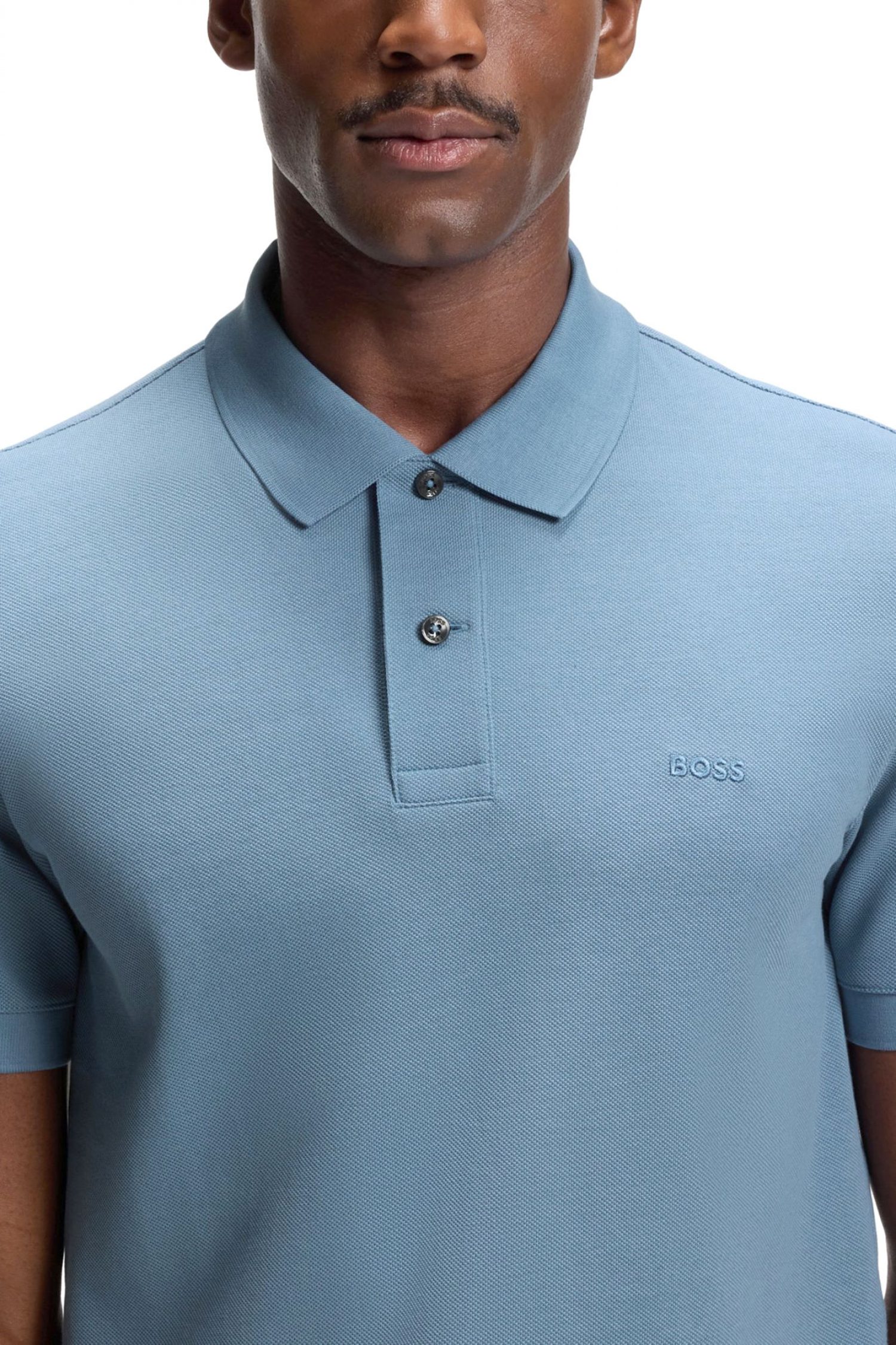 BOSS POLO REGULAR FIT PALLAS ΓΑΛΑΖΙΟ