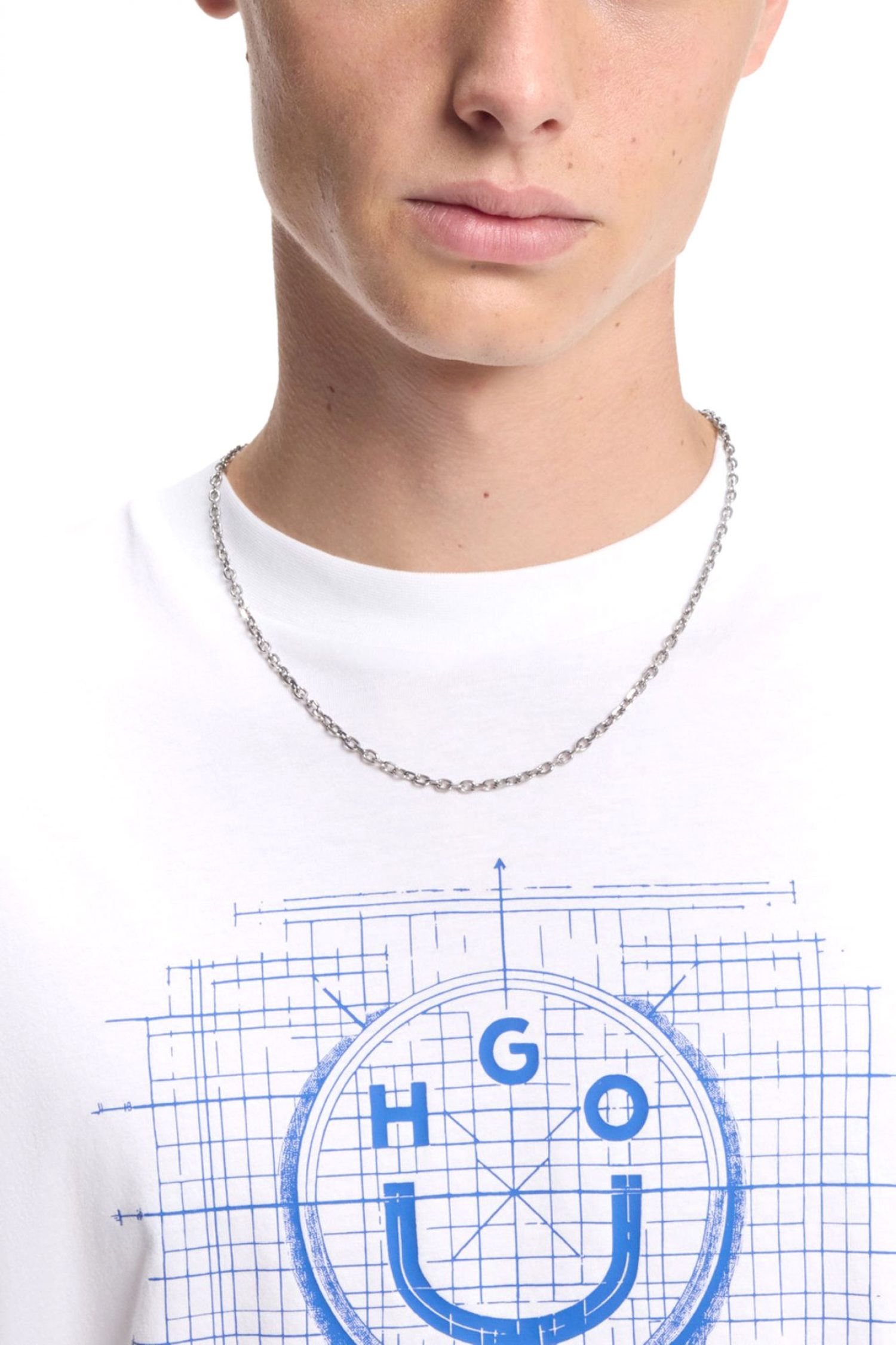 HUGO BLUE T-SHIRT NAMERIX ΛΕΥΚΟ