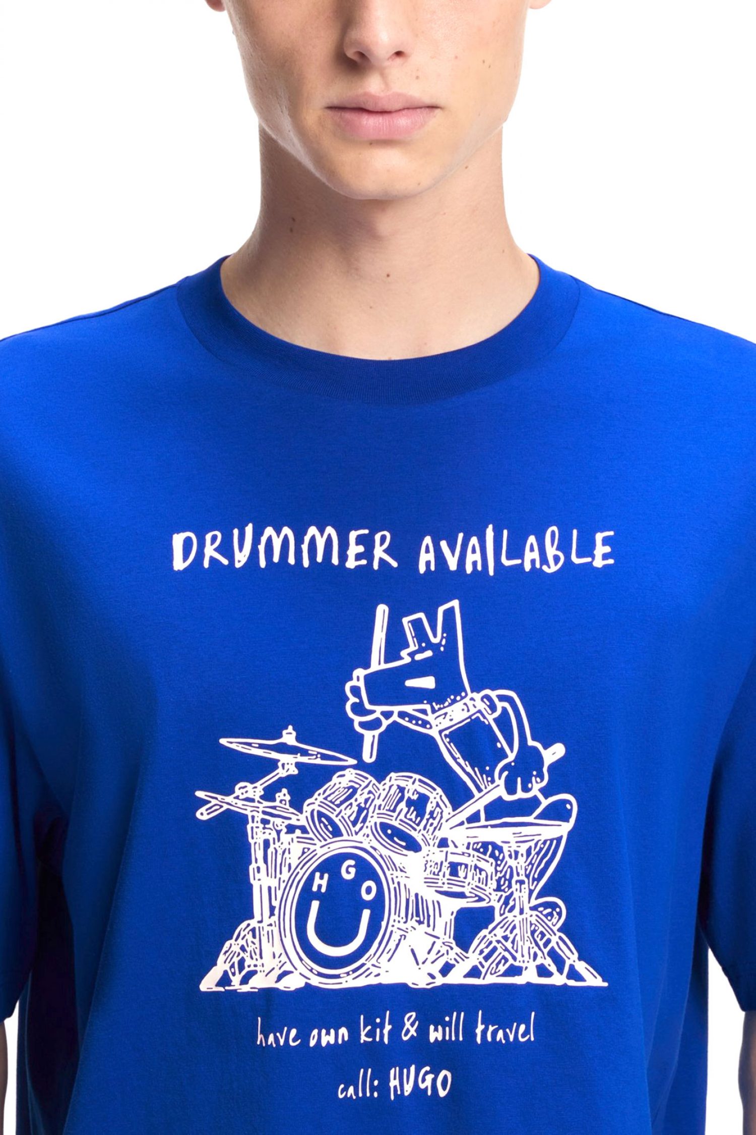 HUGO BLUE T-SHIRT NAMERIX ΡΟΥΑ ΜΠΛΕ