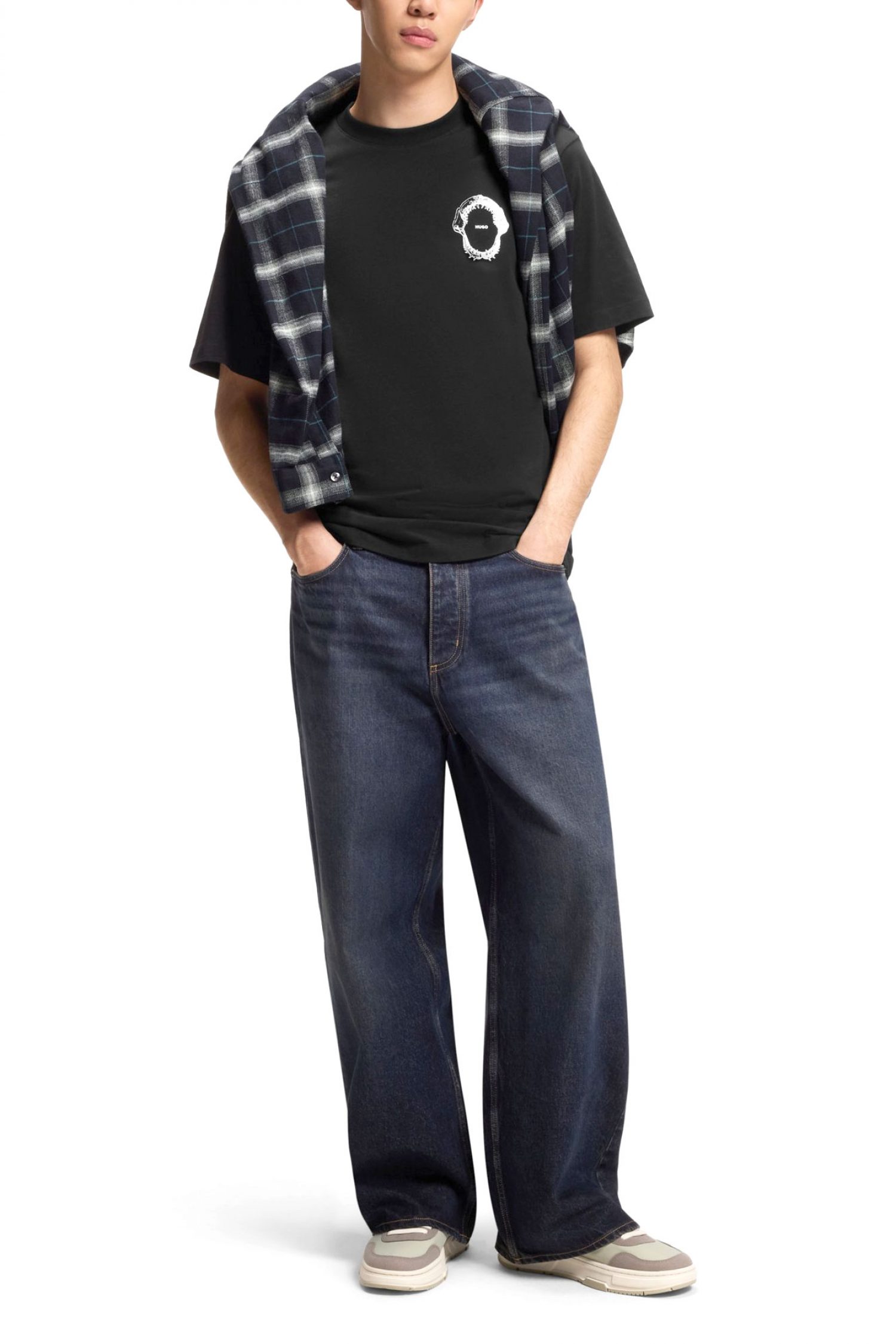 HUGO BLUE T-SHIRT NOFISHIX ΜΑΥΡΟ