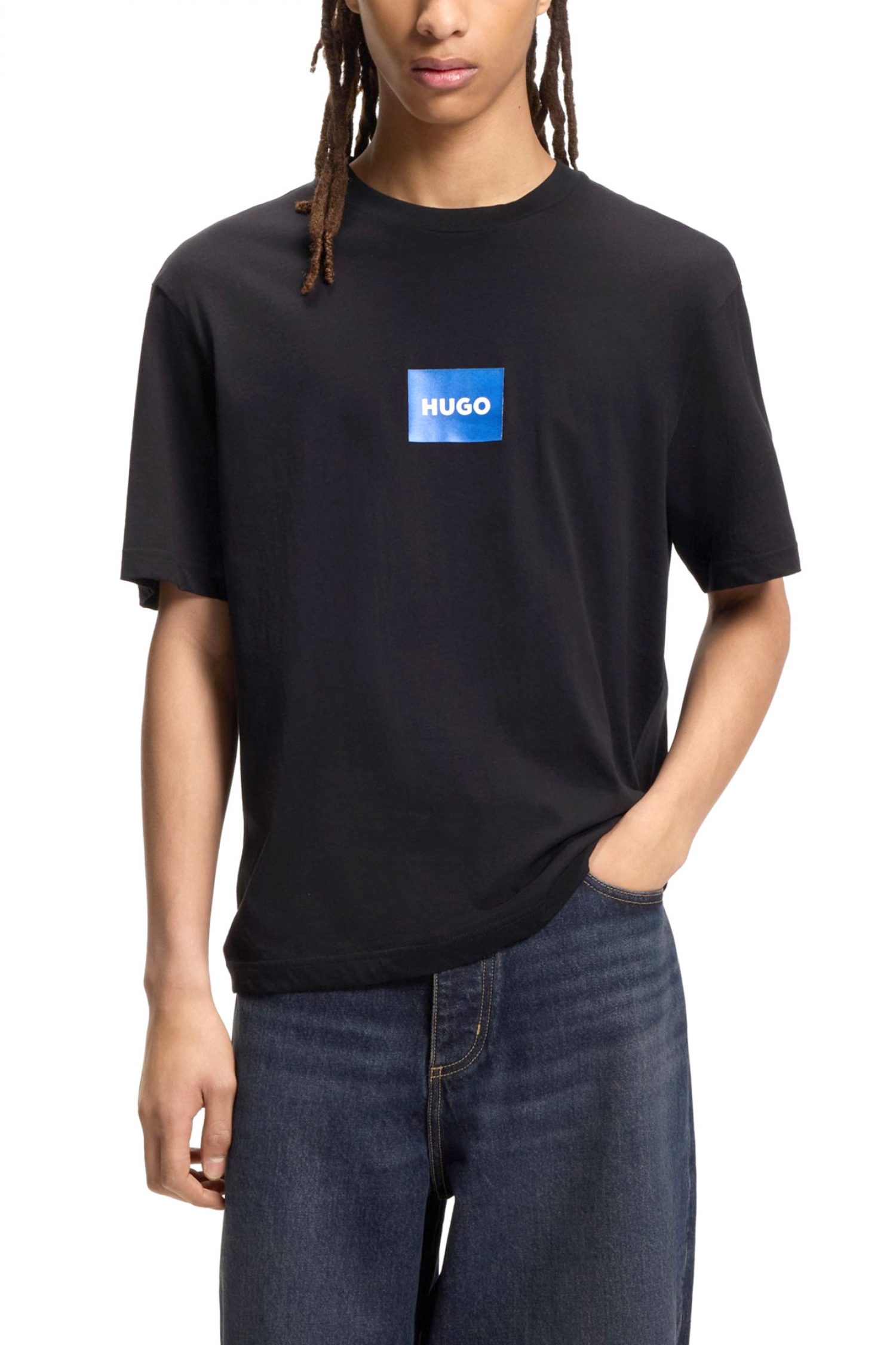 HUGO BLUE T-SHIRT NAYONIX ΜΑΥΡΟ