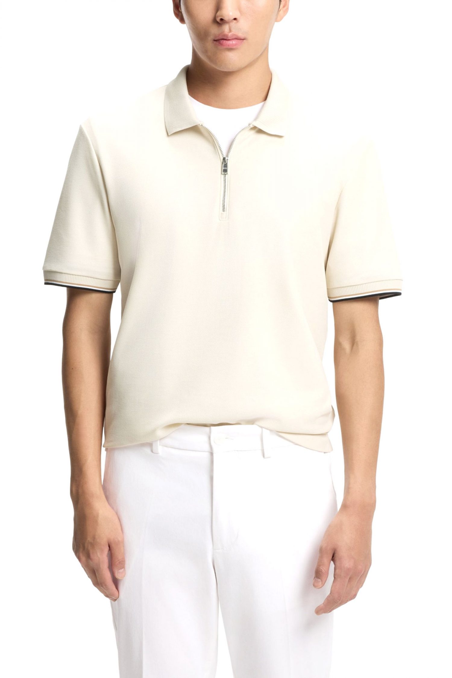 BOSS POLO HALFZIP C-PEI 04 ΕΚΡΟΥ