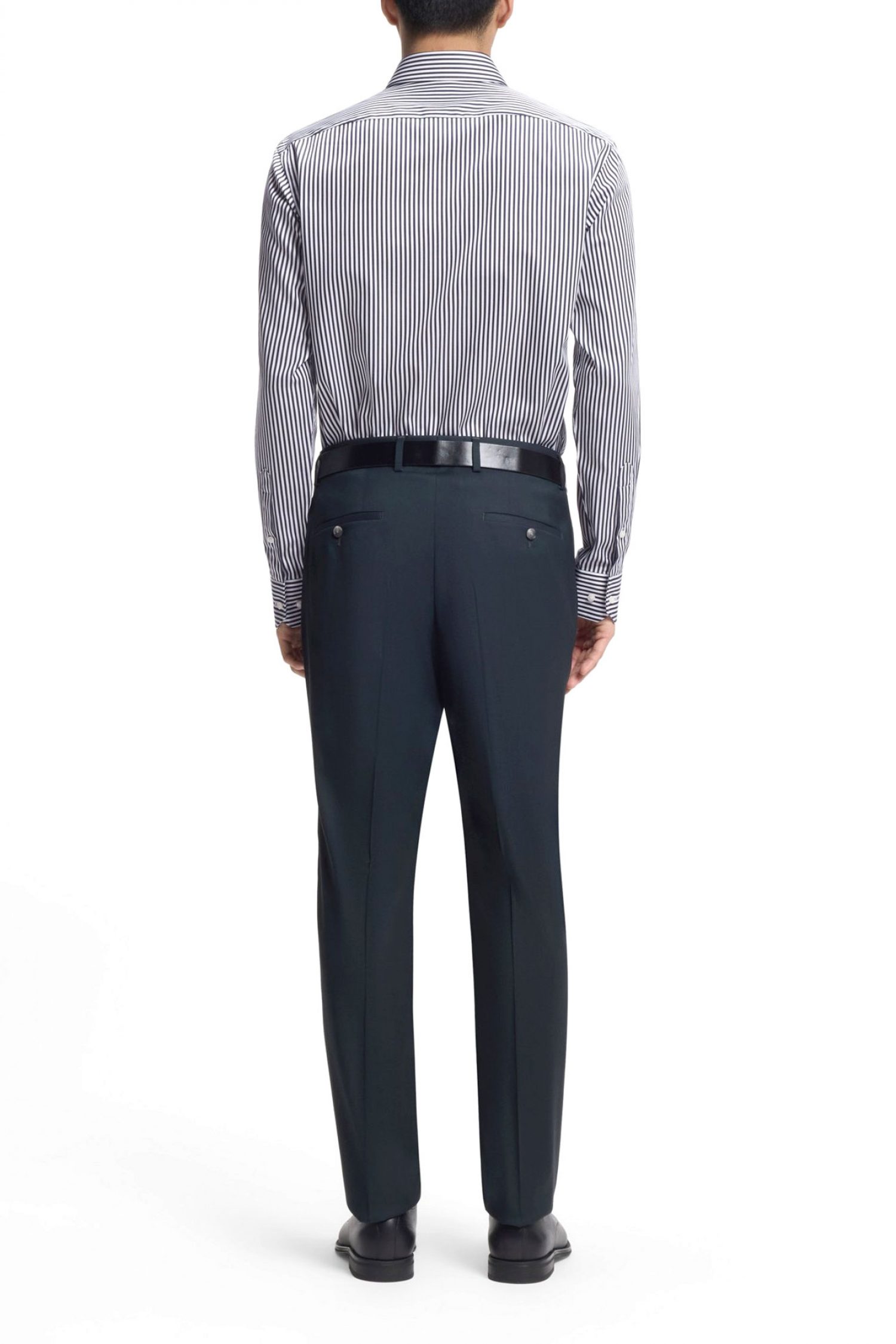 BOSS ΠΟΥΚΑΜΙΣΟ ΡΙΓΕ REGULAR FIT EASY IRON H-JOE-K-C1-261 ΜΠΛΕ-ΛΕΥΚΟ