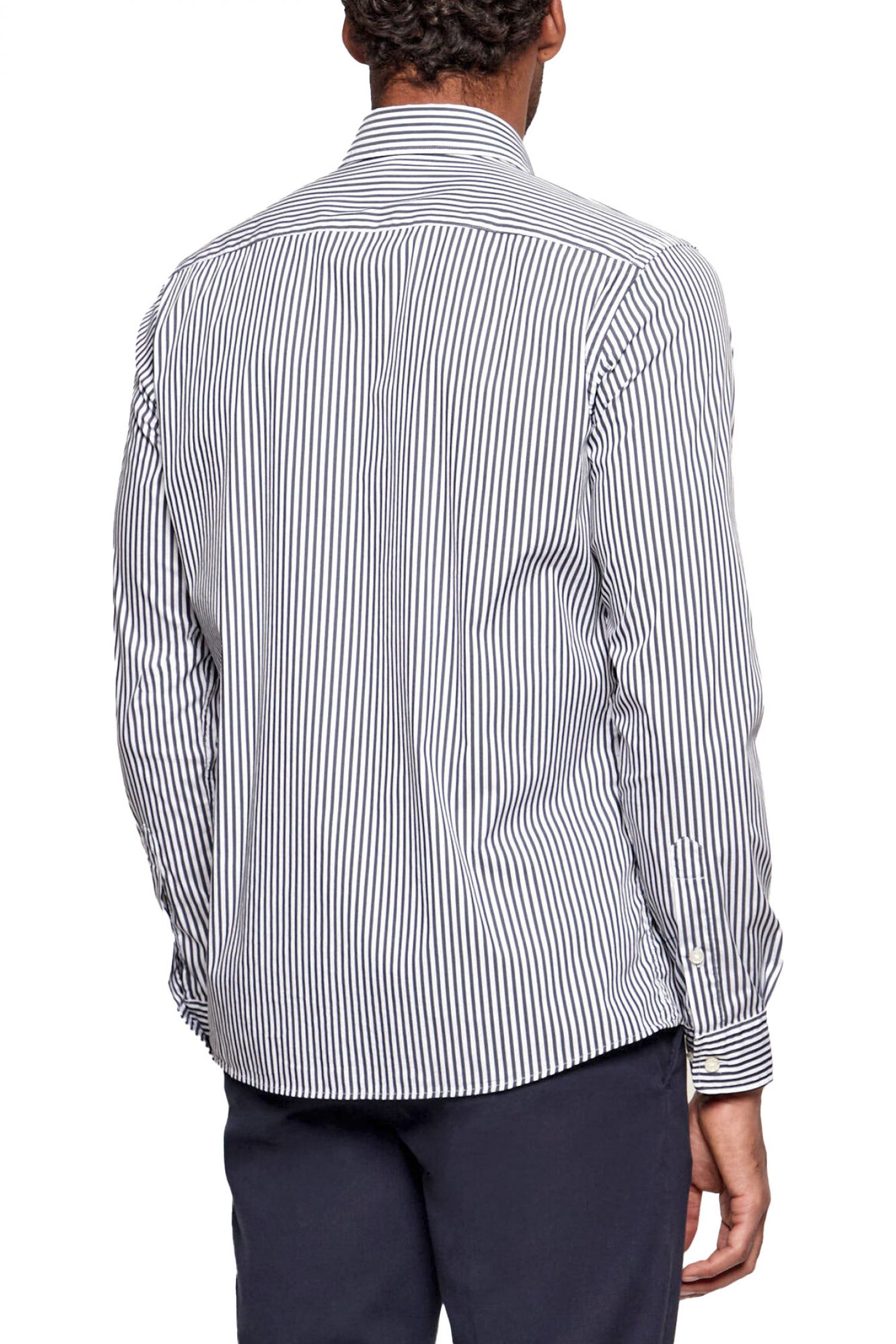 BOSS ΠΟΥΚΑΜΙΣΟ BUTTON DOWN ΡΙΓΕ SLIM FIT STRETCH H-ROAN-BD-E-C1-261 ΜΠΛΕ-ΛΕΥΚΟ