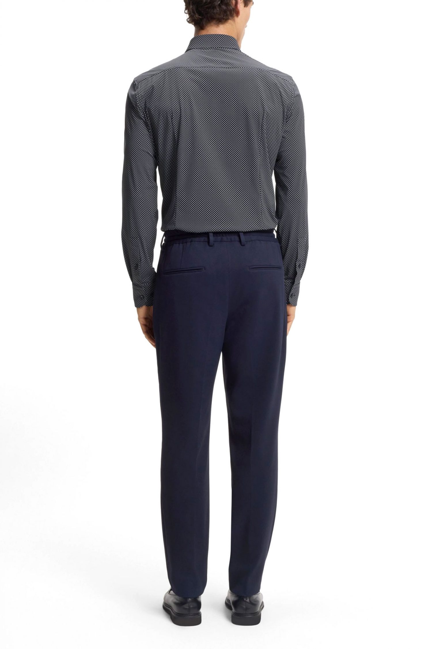 BOSS PERFORMANCE ΠΟΥΚΑΜΙΣΟ ΠΟΥΑ SLIM FIT P-HANK-S-K-261 ΜΠΛΕ-ΛΕΥΚΟ