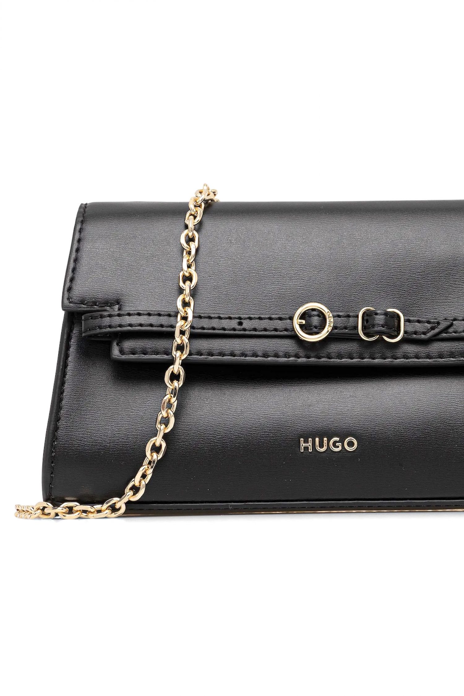 HUGO ΤΣΑΝΤΑ SYNDRA_CLUTCH CROSSBODY LOGO ΜΑΥΡΟ φωτογραφία