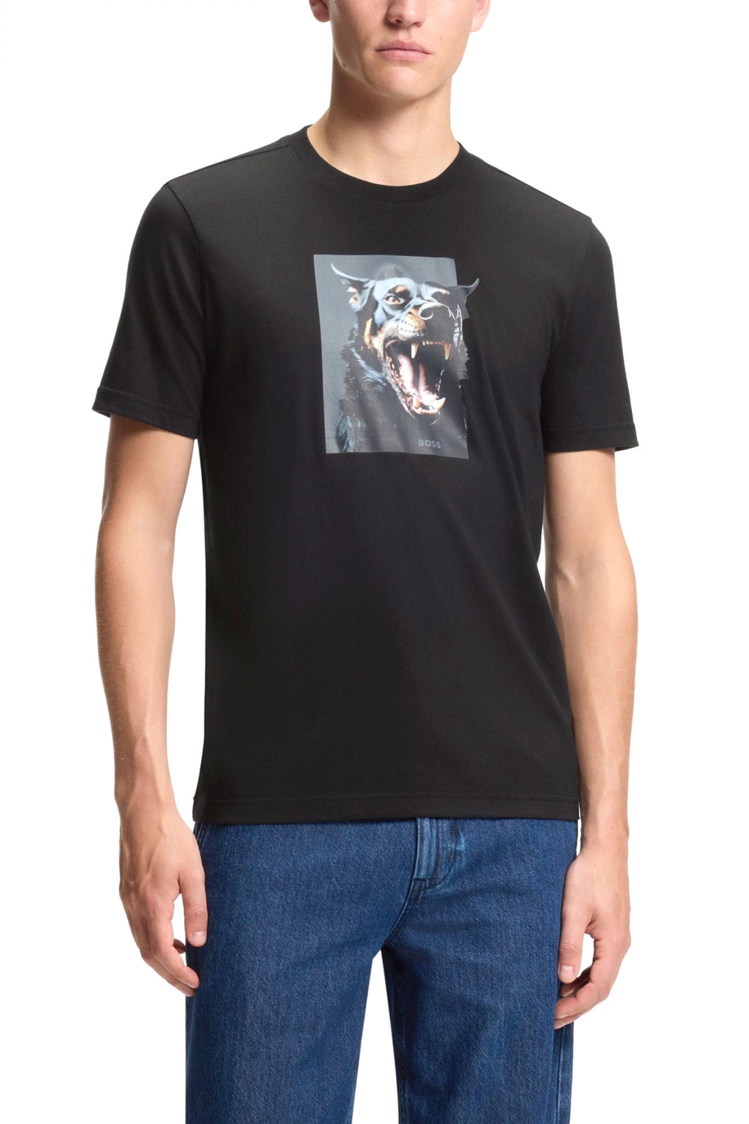 BOSS CASUAL T-SHIRT TE_DOBERBAN ΜΑΥΡΟ
