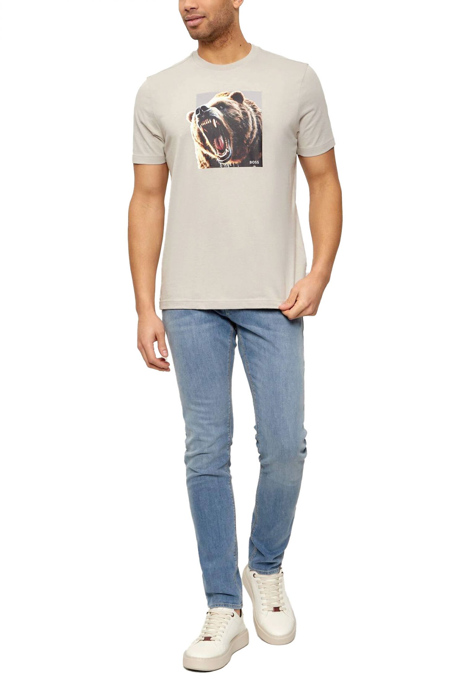 BOSS CASUAL T-SHIRT TE_DOBERBAN ΜΠΕΖ