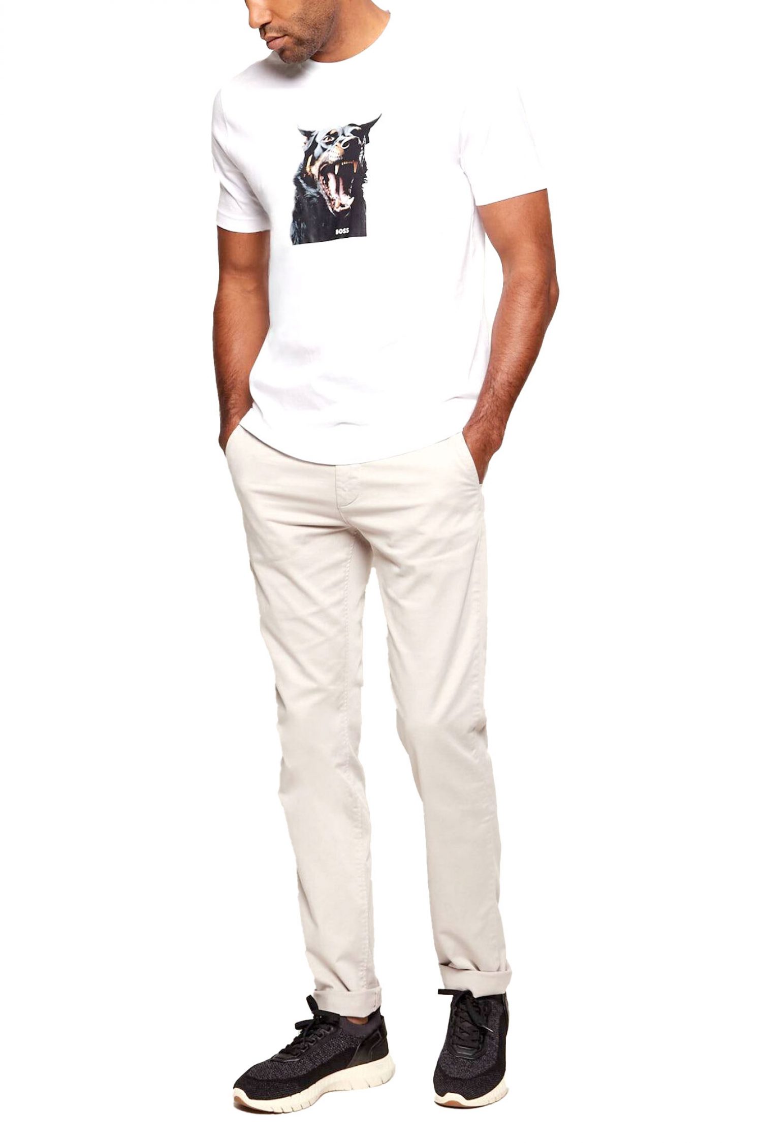 BOSS CASUAL T-SHIRT TE_DOBERBAN ΛΕΥΚΟ