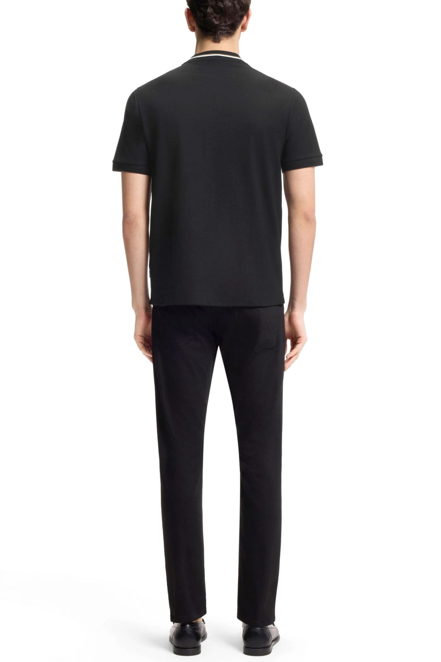 BOSS T-SHIRT HALF BUTTON C-PRATT 40 ΜΑΥΡΟ