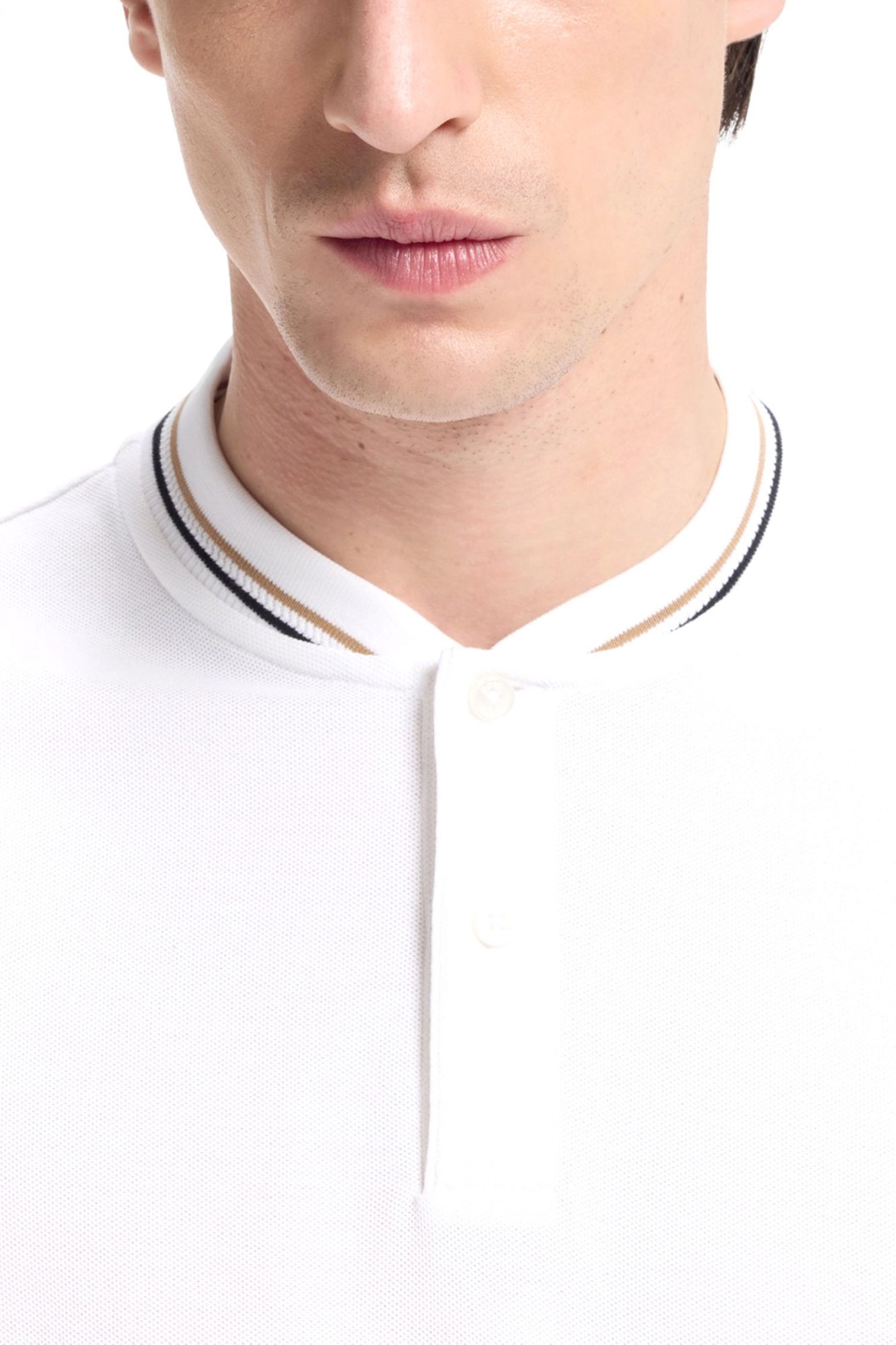 BOSS T-SHIRT HALF BUTTON C-PRATT 40 ΛΕΥΚΟ