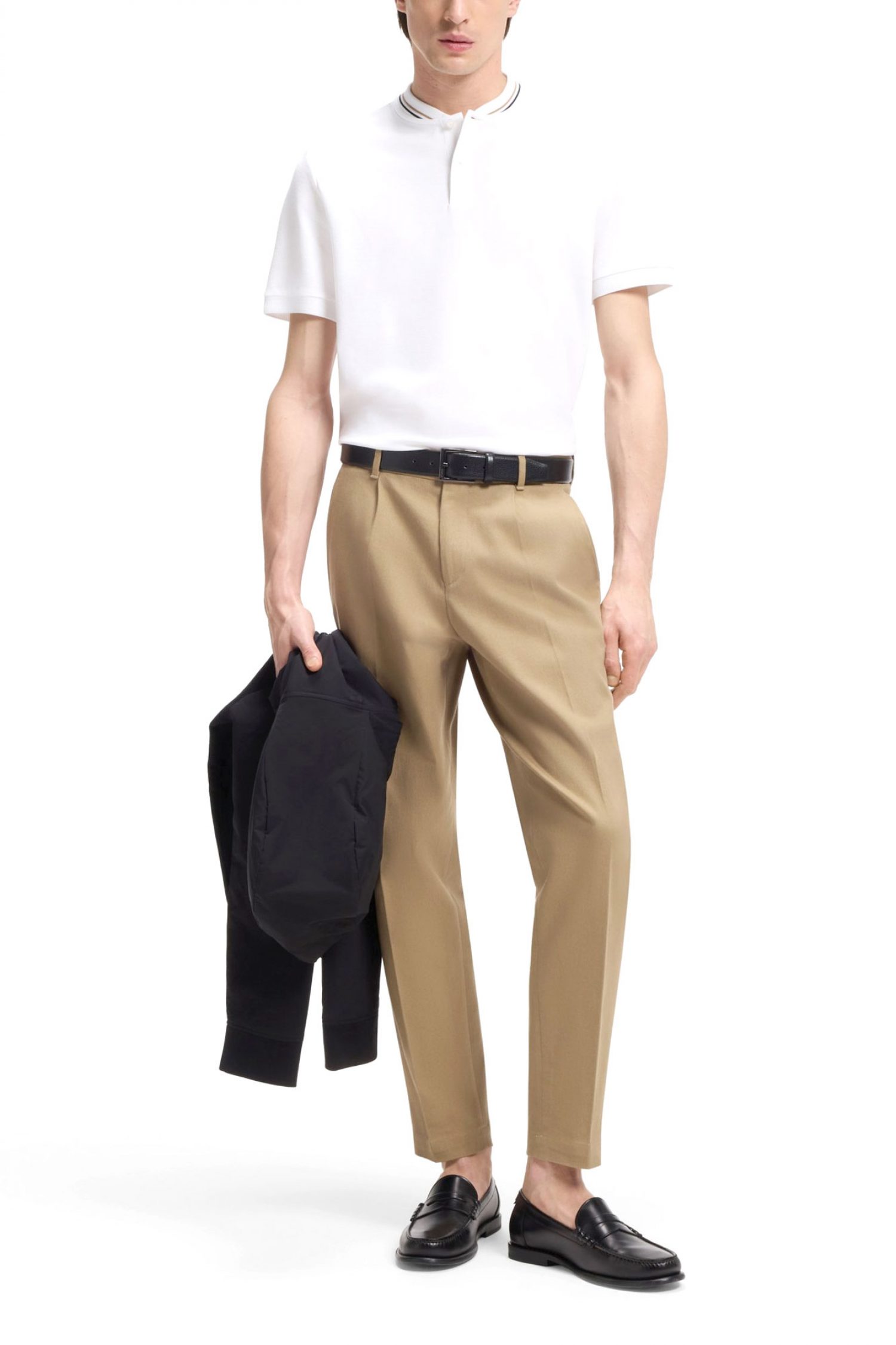 BOSS T-SHIRT HALF BUTTON C-PRATT 40 ΛΕΥΚΟ