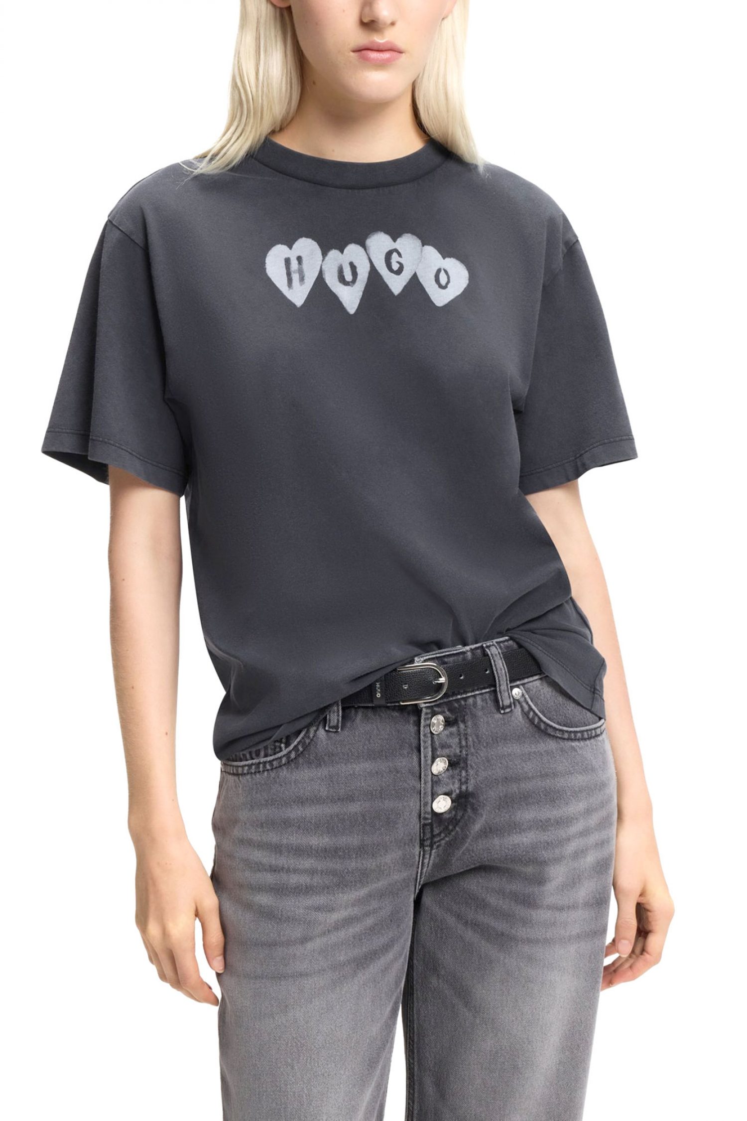 HUGO T-SHIRT VINTAGE TEE_22 LOGO ΜΑΥΡΟ