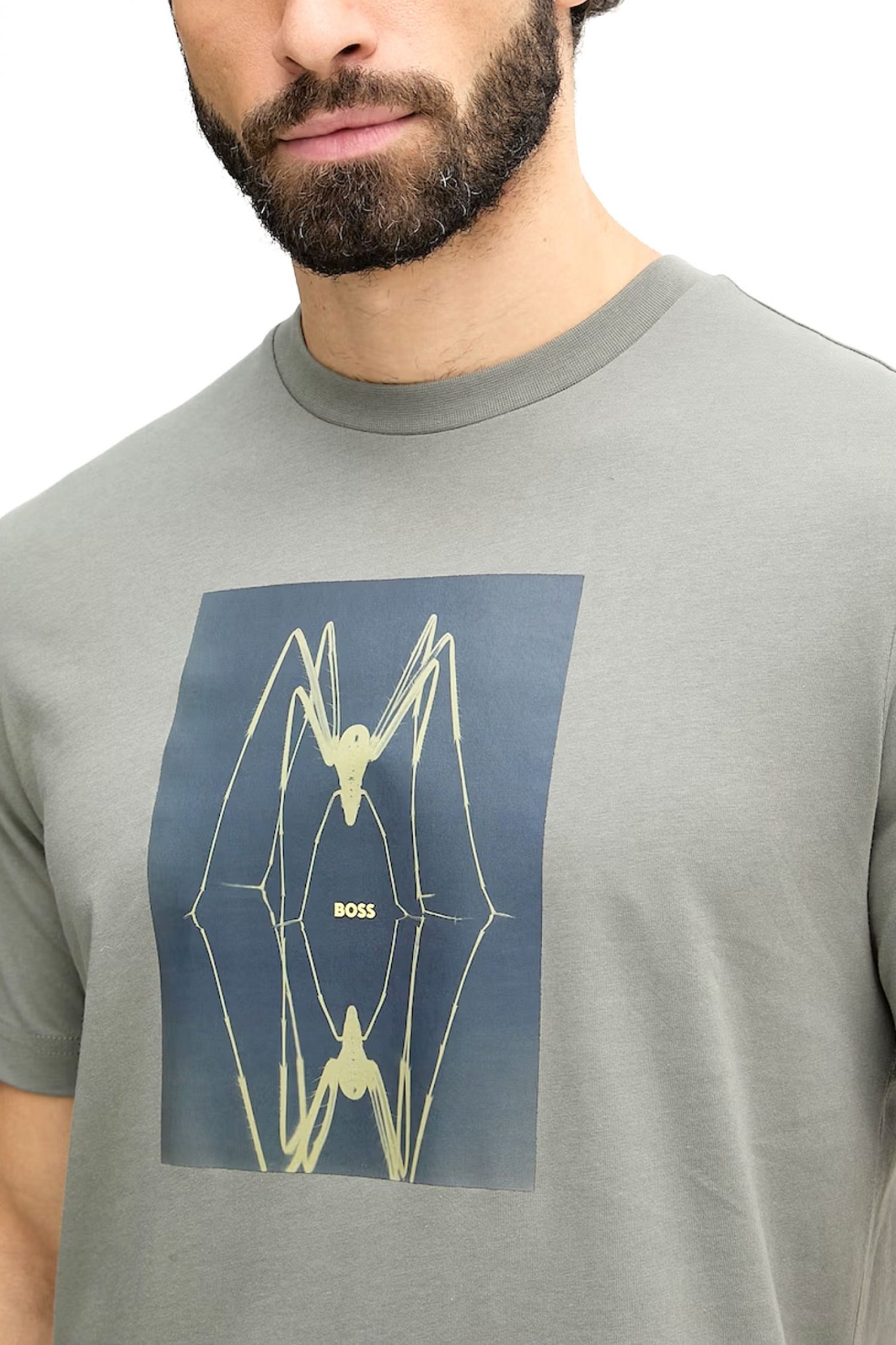 BOSS CASUAL T-SHIRT TE-CREATURE ΓΚΡΙ