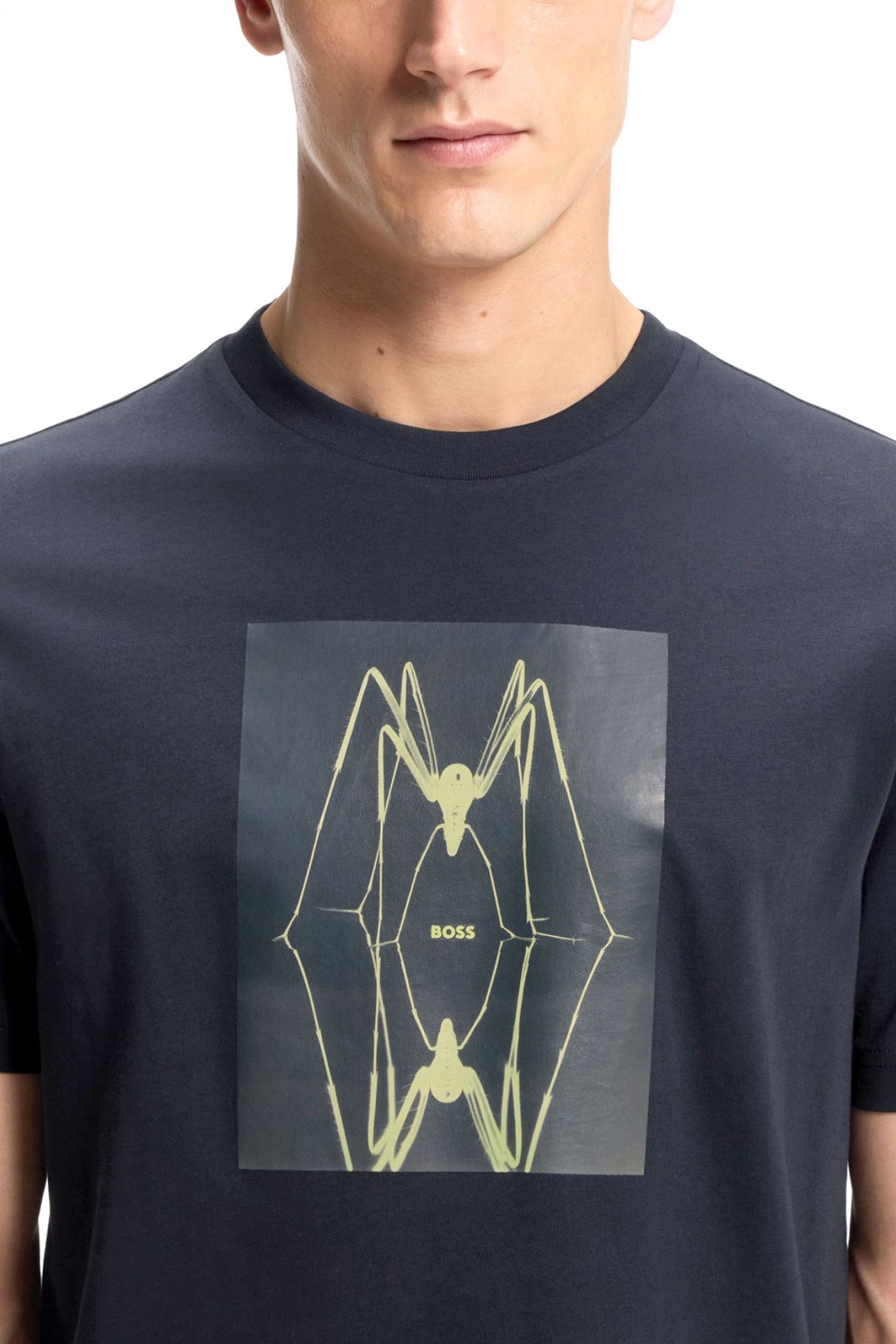 BOSS CASUAL T-SHIRT TE-CREATURE ΜΠΛΕ