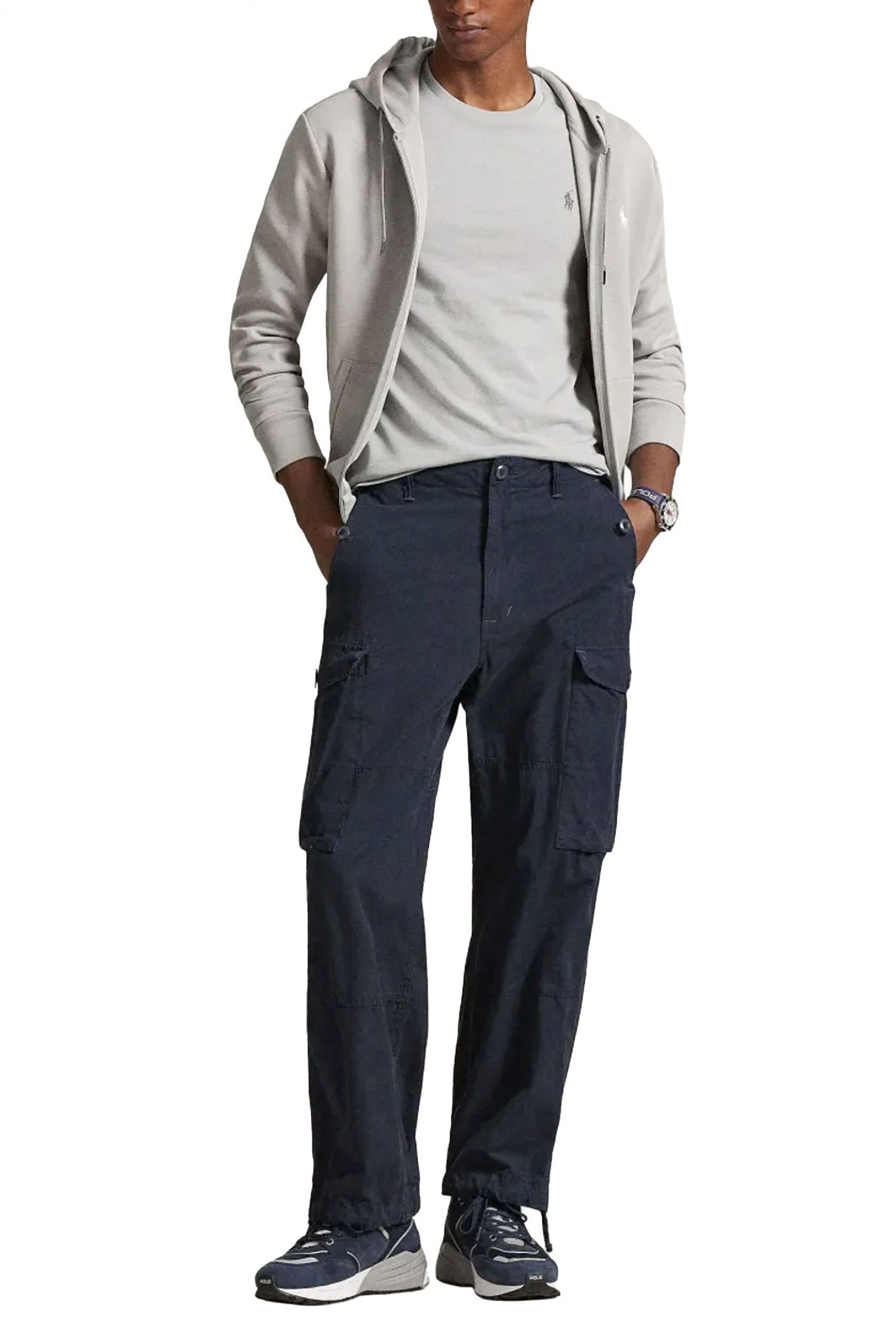 RALPH LAUREN T-SHIRT CUSTOM SLIM FIT LOGO ΓΚΡΙ