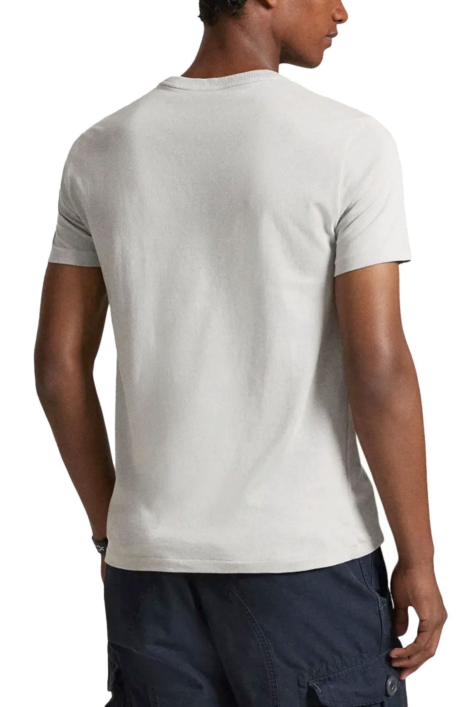 RALPH LAUREN T-SHIRT CUSTOM SLIM FIT LOGO ΓΚΡΙ
