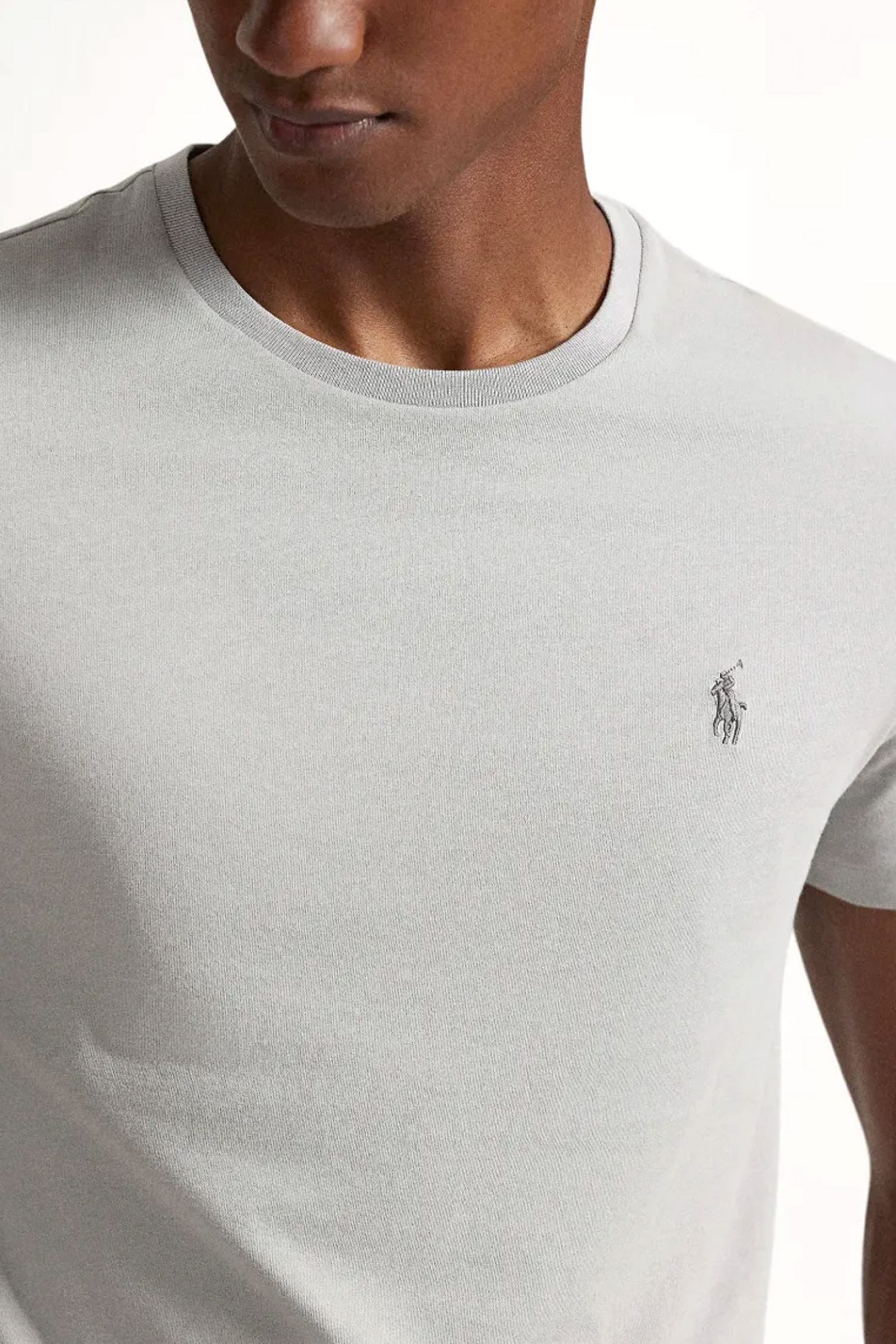 RALPH LAUREN T-SHIRT CUSTOM SLIM FIT LOGO ΓΚΡΙ