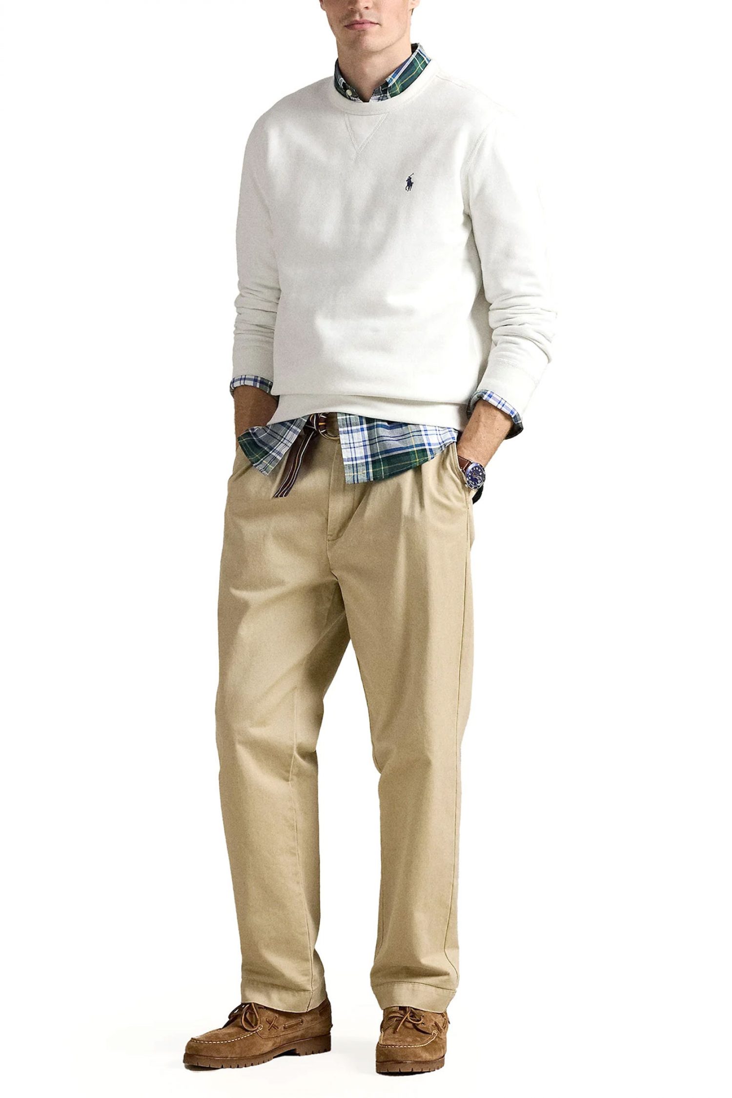 RALPH LAUREN ΦΟΥΤΕΡ CREW NECK LOGO ΛΕΥΚΟ