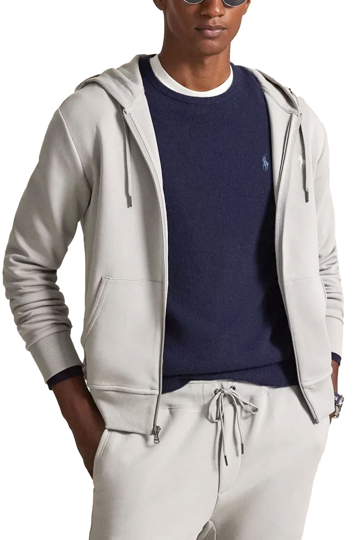 RALPH LAUREN ΦΟΥΤΕΡ ZIPHOOD LOGO ΓΚΡΙ