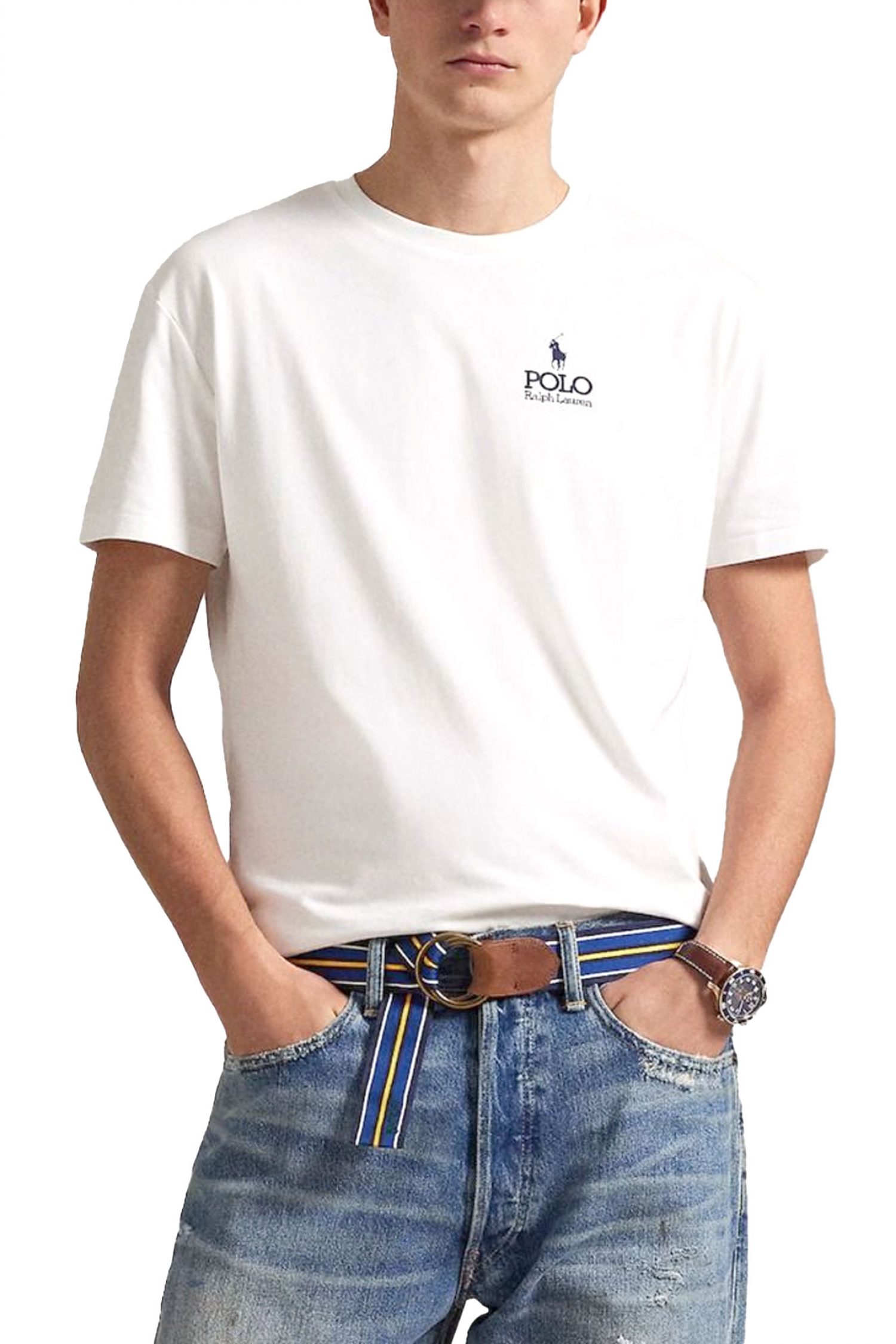 RALPH LAUREN T-SHIRT CLASSIC FIT LOGO ΛΕΥΚΟ
