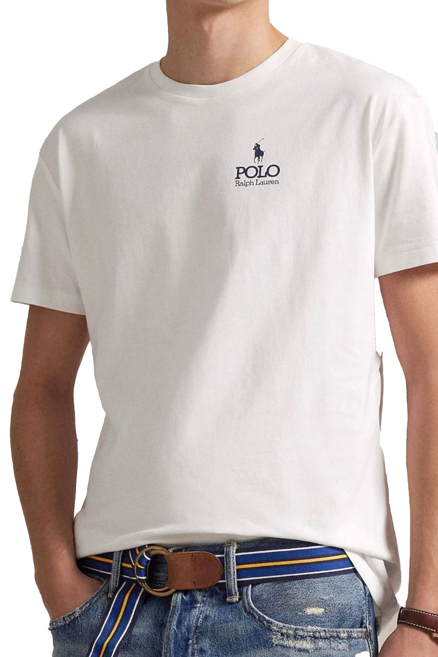 RALPH LAUREN T-SHIRT CLASSIC FIT LOGO ΛΕΥΚΟ