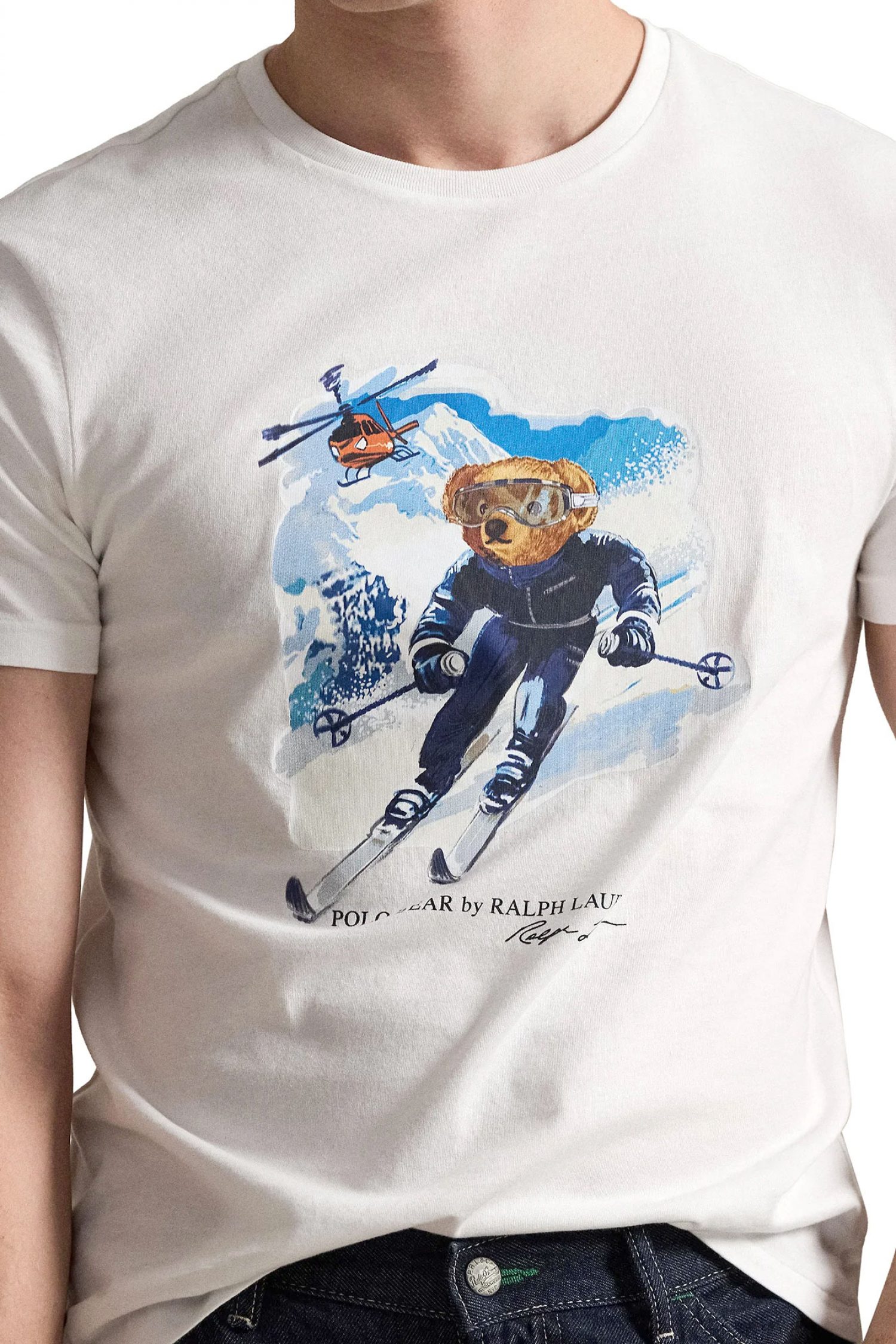 RALPH LAUREN T-SHIRT LOGO BEAR ΛΕΥΚΟ