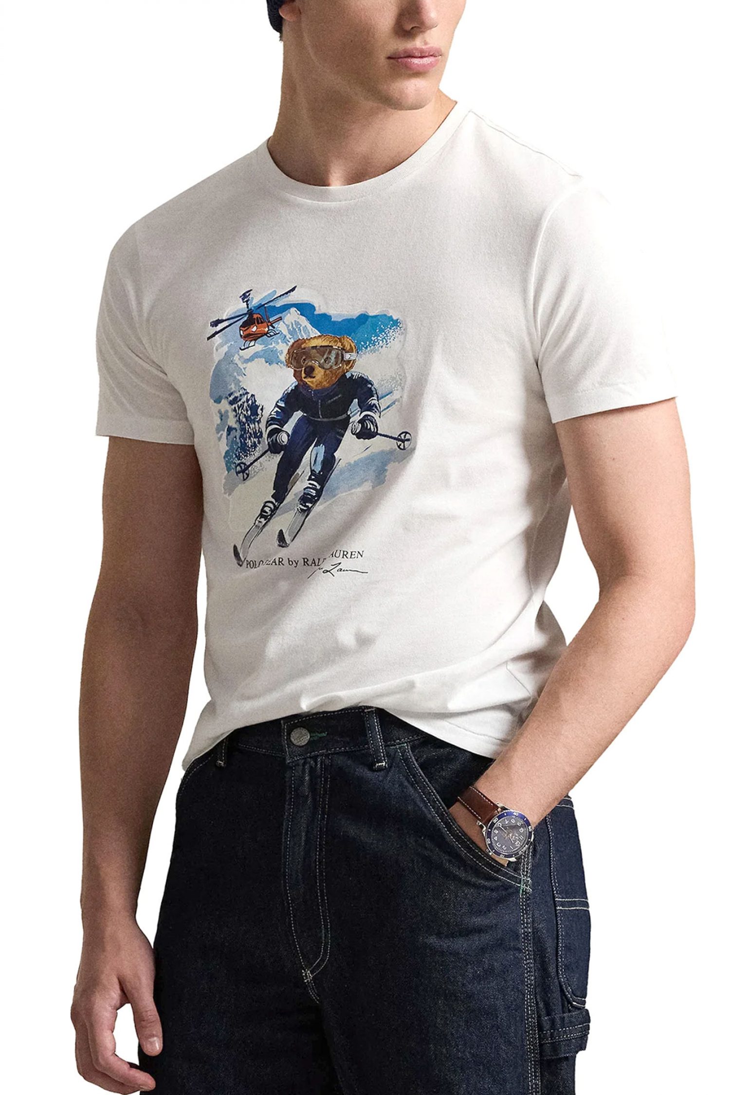 RALPH LAUREN T-SHIRT LOGO BEAR ΛΕΥΚΟ