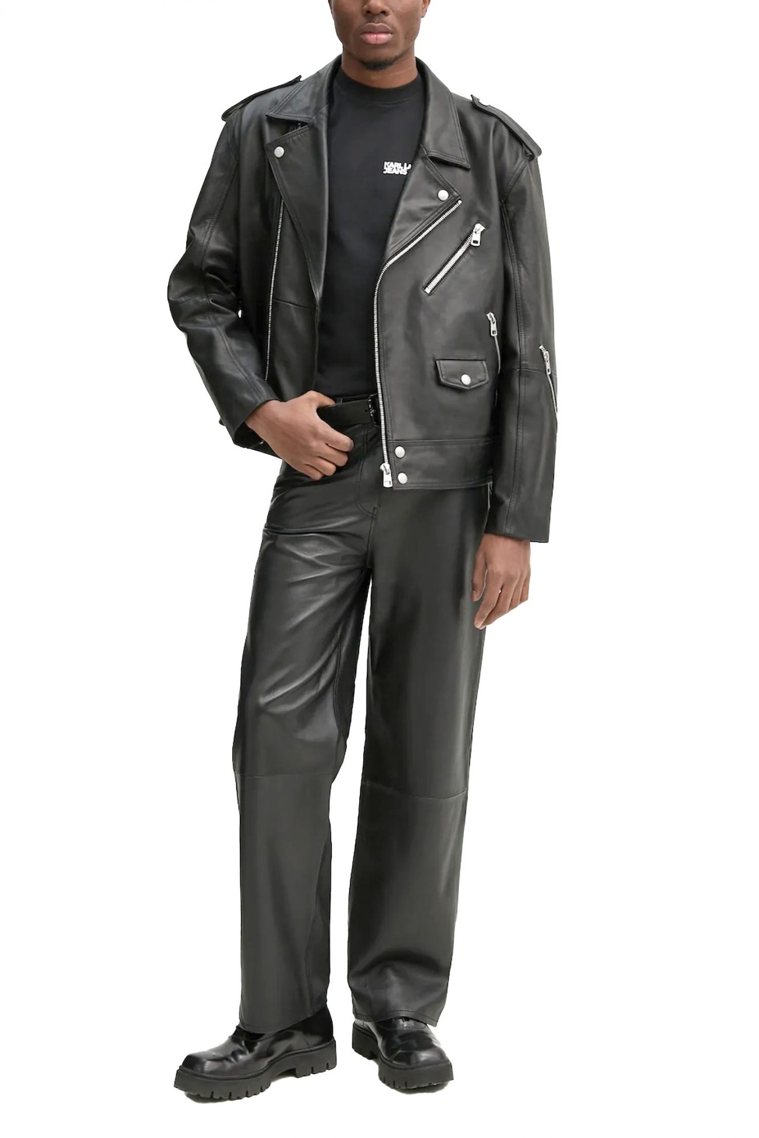 KARL LAGERFELD JEANS T-SHIRT SLIM FIT SS TEE ΣΚΟΥΡΟ ΜΠΛΕ