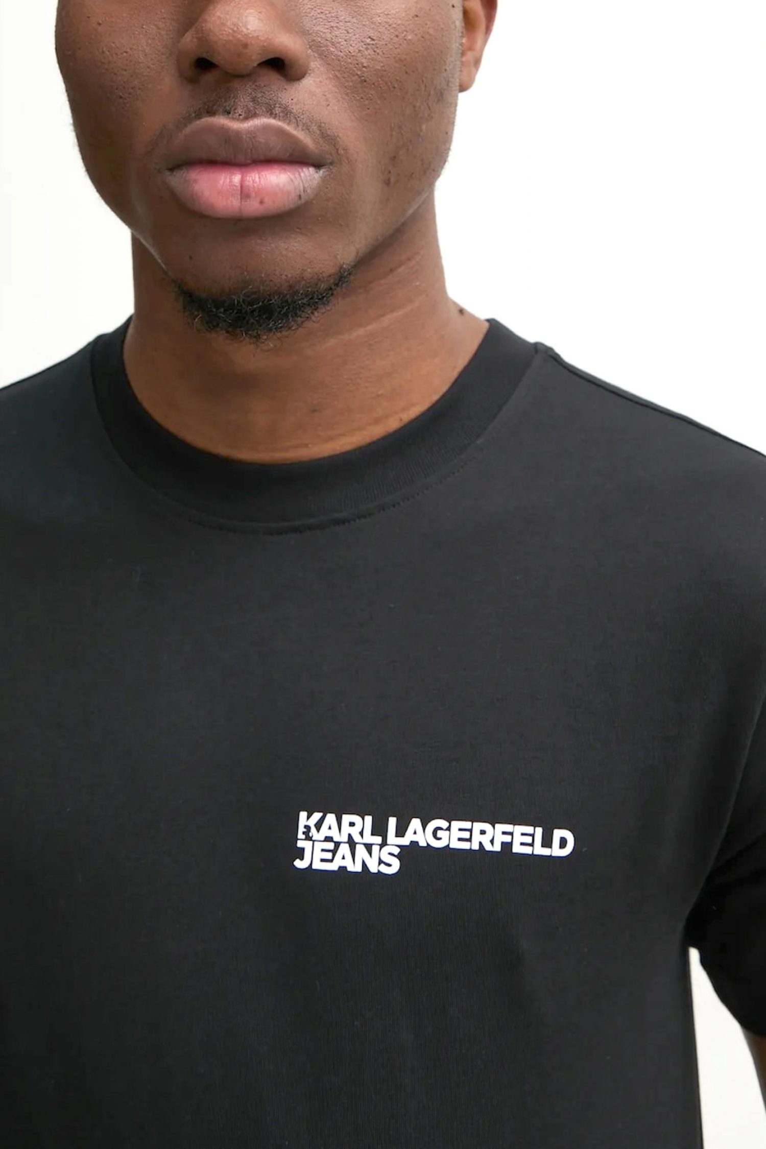 KARL LAGERFELD JEANS T-SHIRT SLIM FIT SS TEE ΣΚΟΥΡΟ ΜΠΛΕ